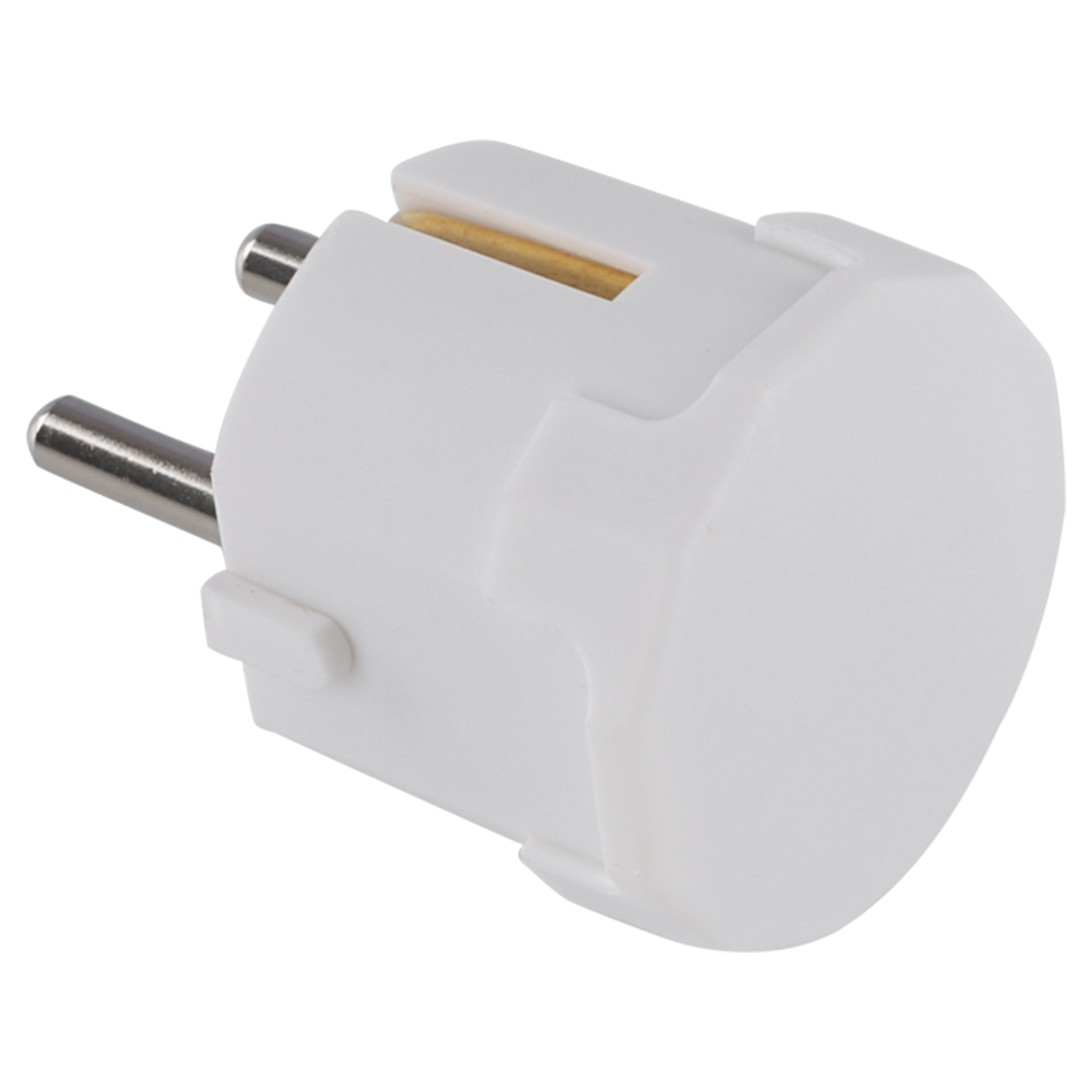 00.110.08   stekker randaarde - 10/16A - met onder-invoer wit 38 x 40 x 63 mm