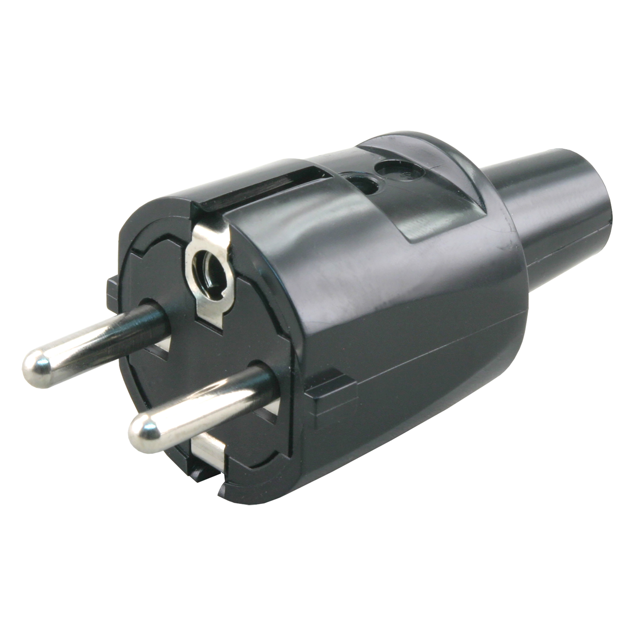 00.110.12   stekker randaarde - 10/16A zwart 80 x 37 x 40 mm