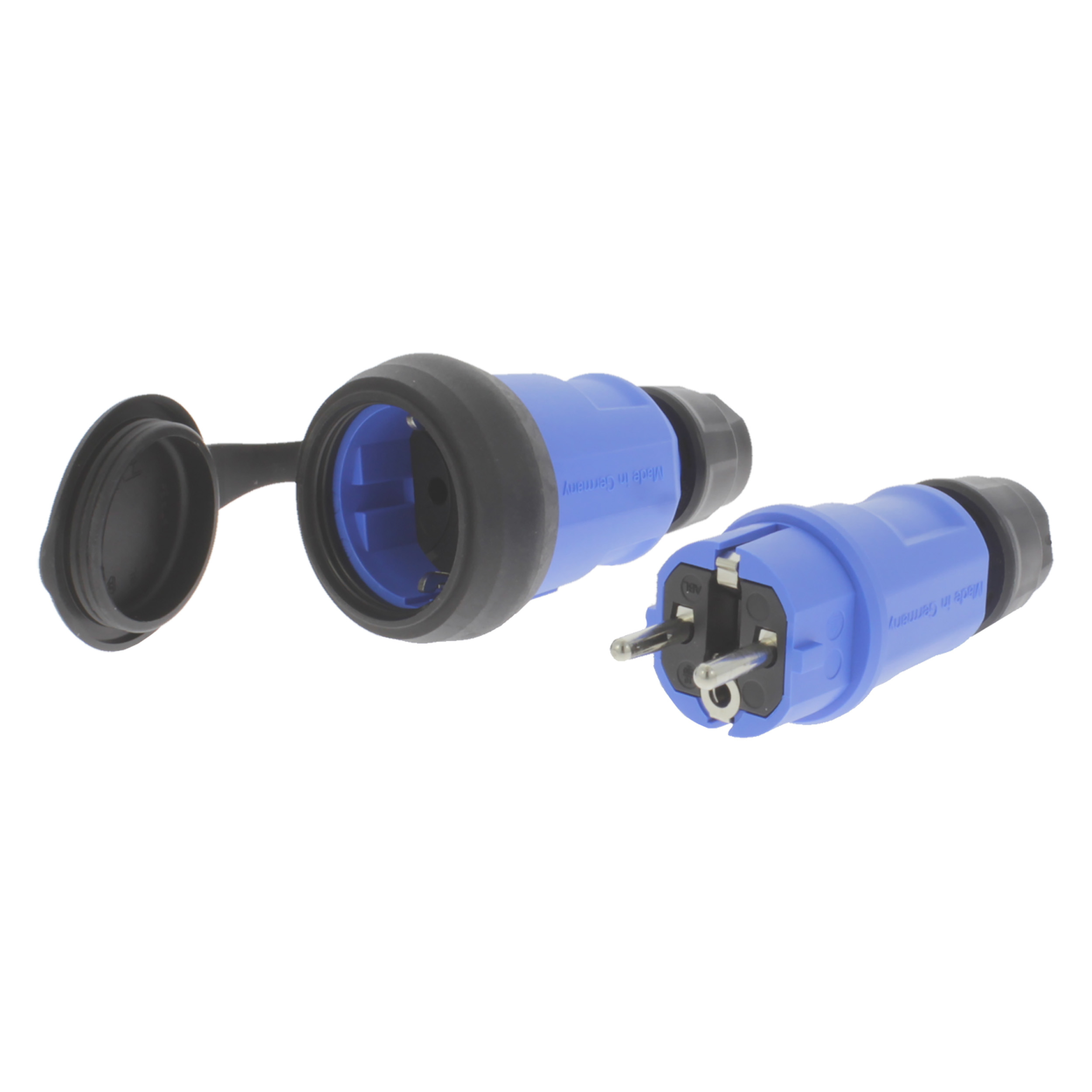 00.110.90   stekkerset stekker en contrastekker - PVC blauw 