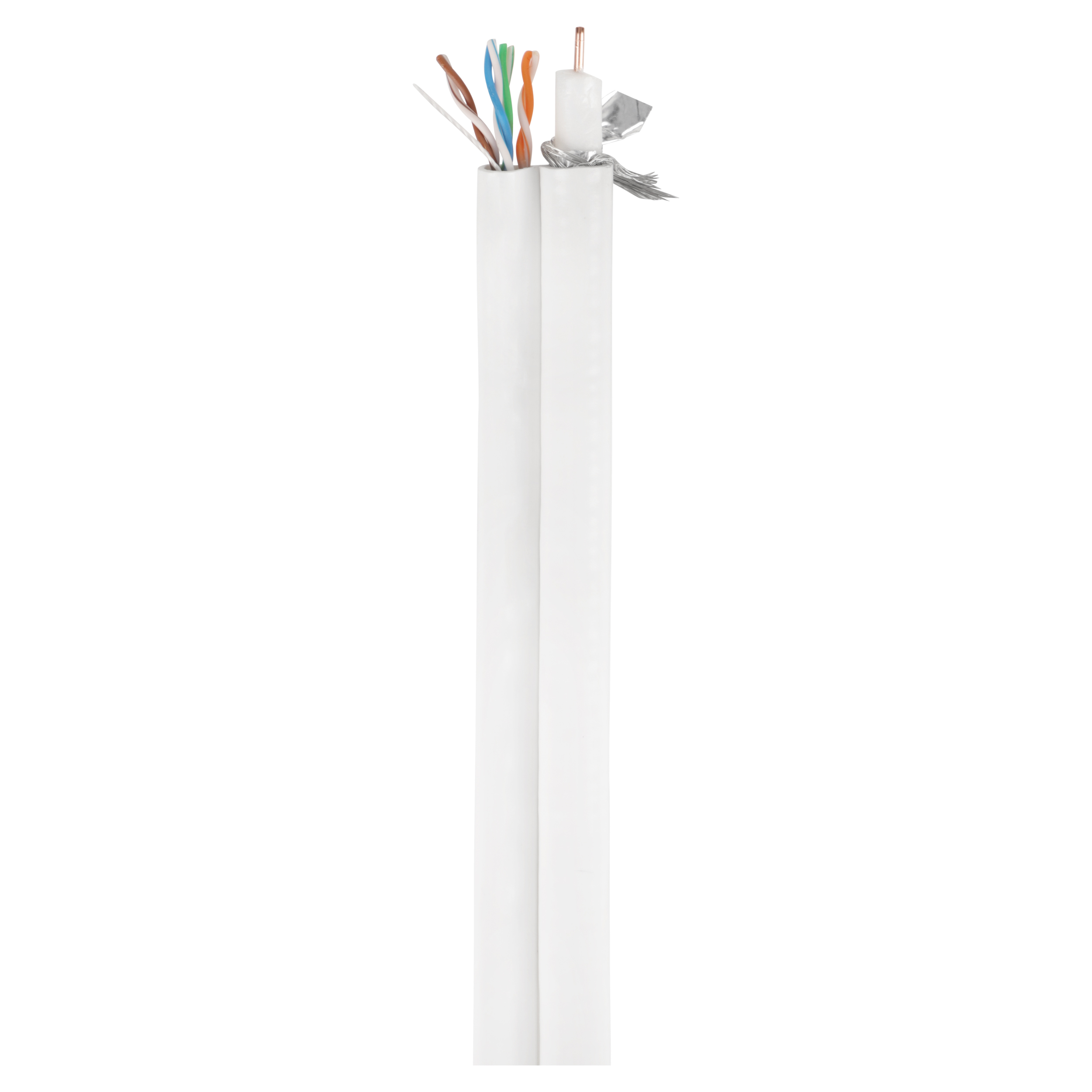 00.130.01 Q-Link  coax/UTP kabel duo - RG6/CAT5E wit 25 m