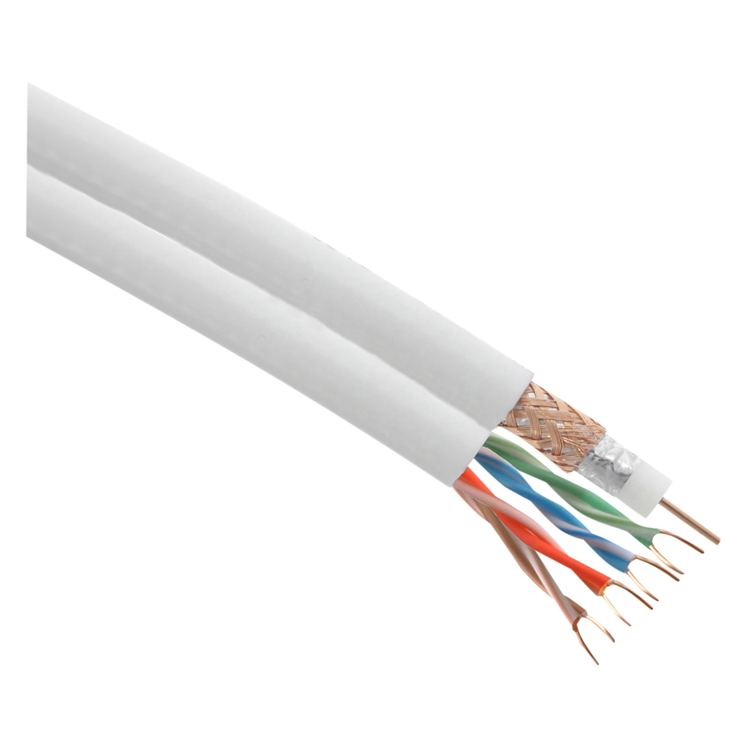00.130.02 Q-Link  coax/UTP kabel duo - RG6/CAT5E wit 50 m