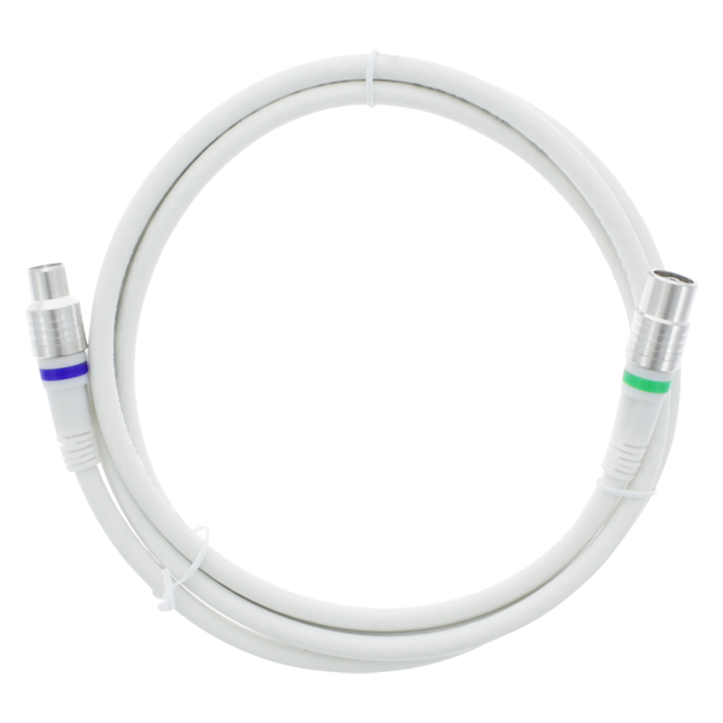 00.136.07 Q-Link  coax kabel stekker recht - KabelKeur wit 1.5 m