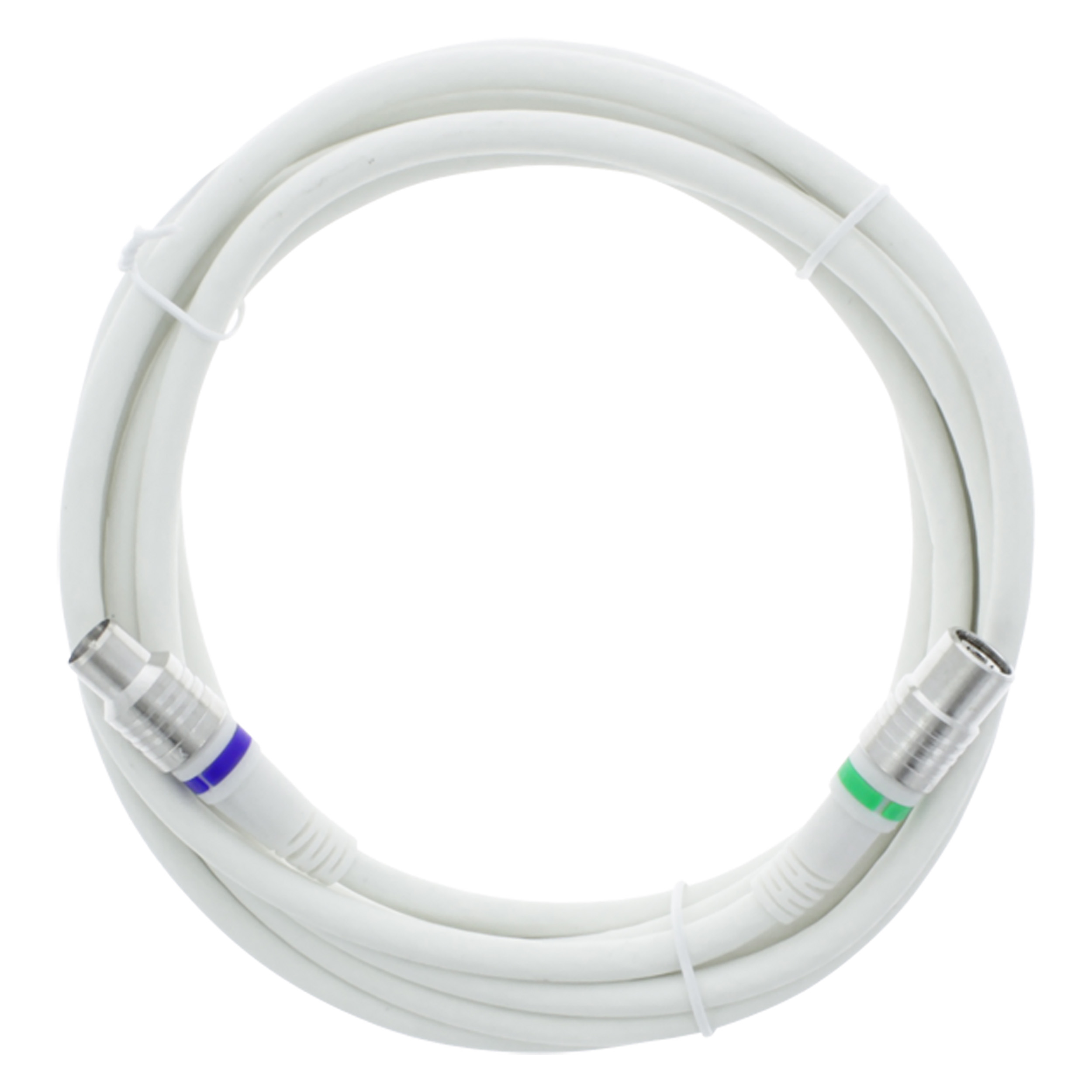 00.136.09 Q-Link  coax kabel stekker recht - KabelKeur - 3 m - wit