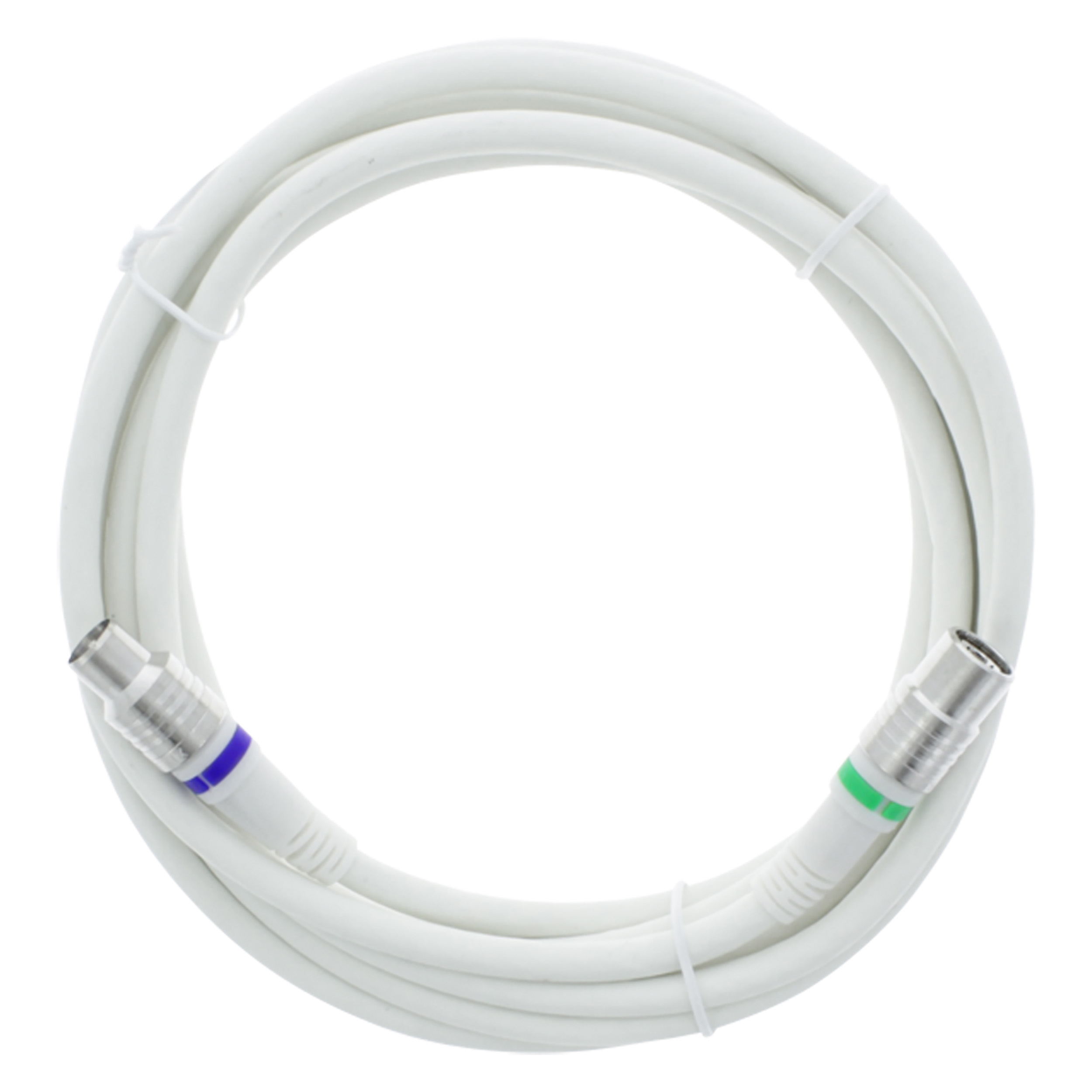 00.136.09 Q-Link  coax kabel stekker recht - KabelKeur wit 3 m