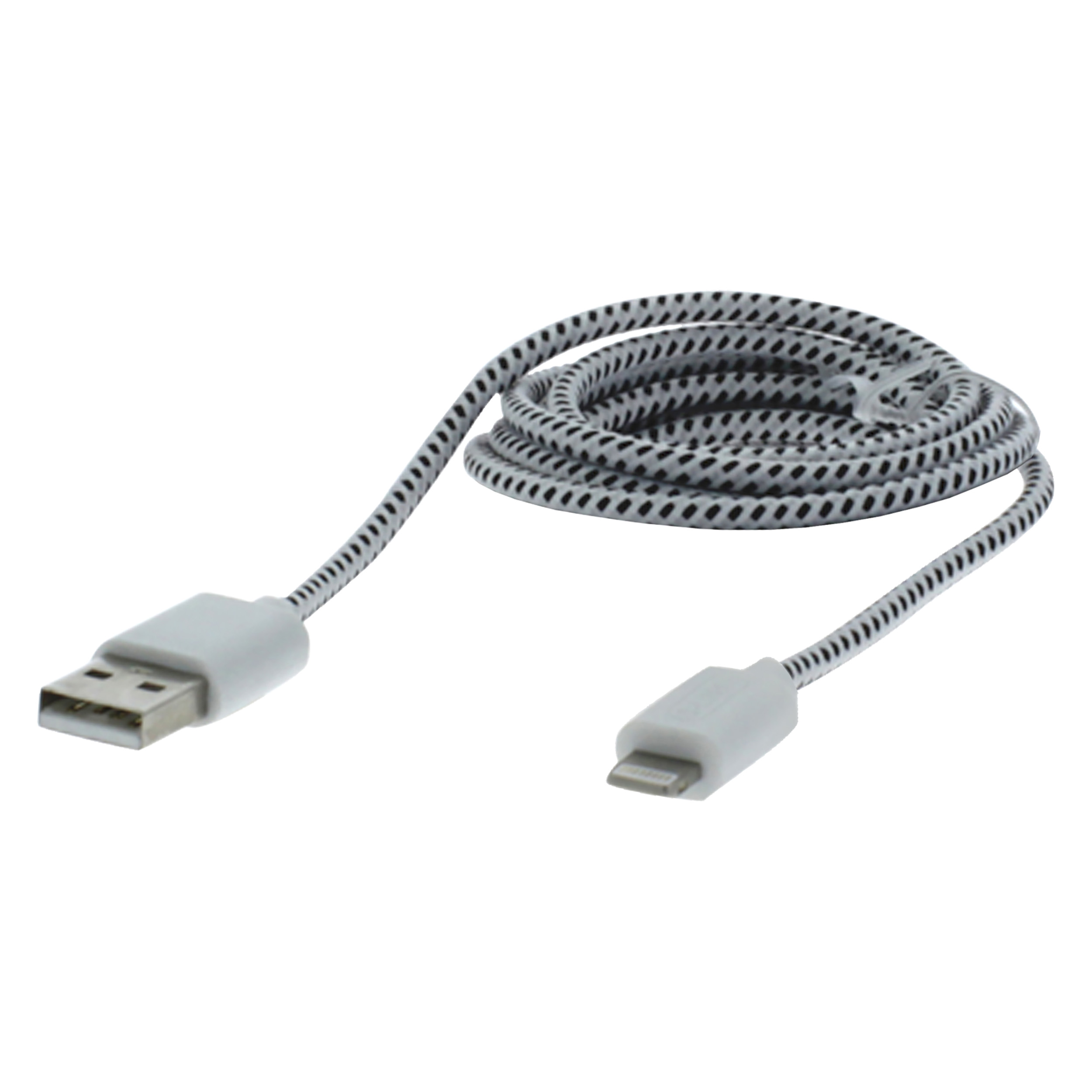 00.137.02 Q-Link  datakabel USB - iPhone zwart/wit 1 m