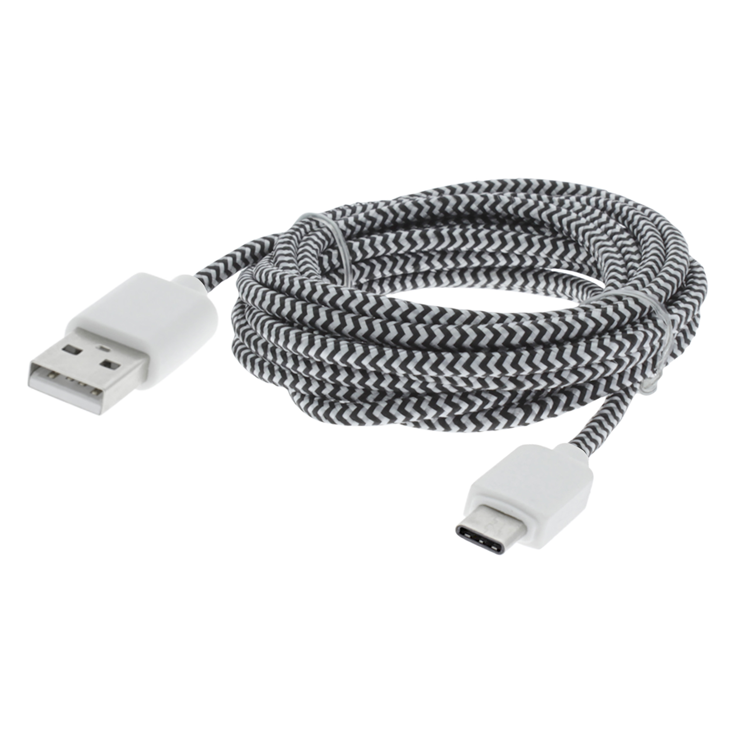 00.137.05 Q-Link  datakabel USB - Type C - 2 m - zwart/wit