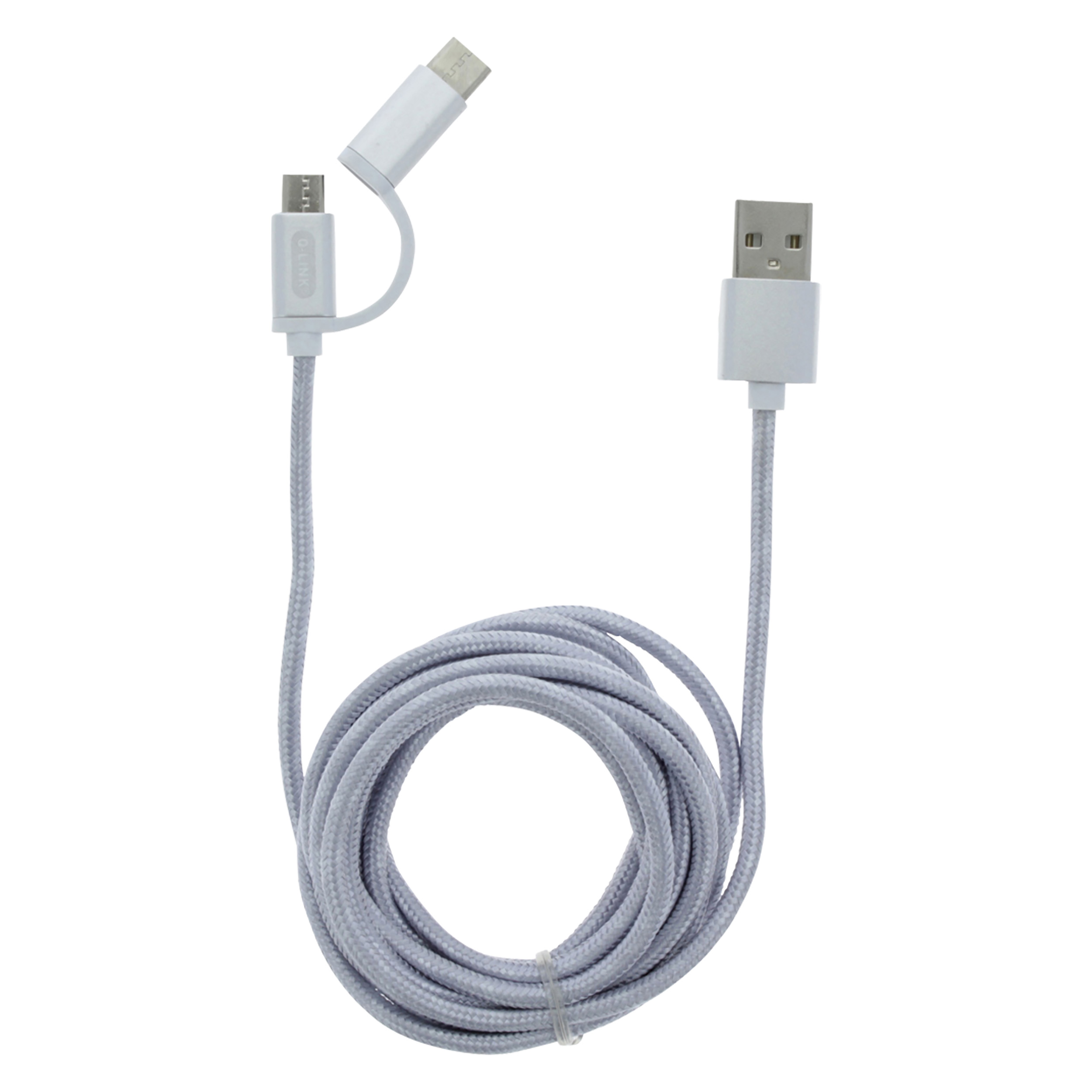 00.137.10 Q-Link  datakabel USB - Micro USB/Type C zilver 2 m