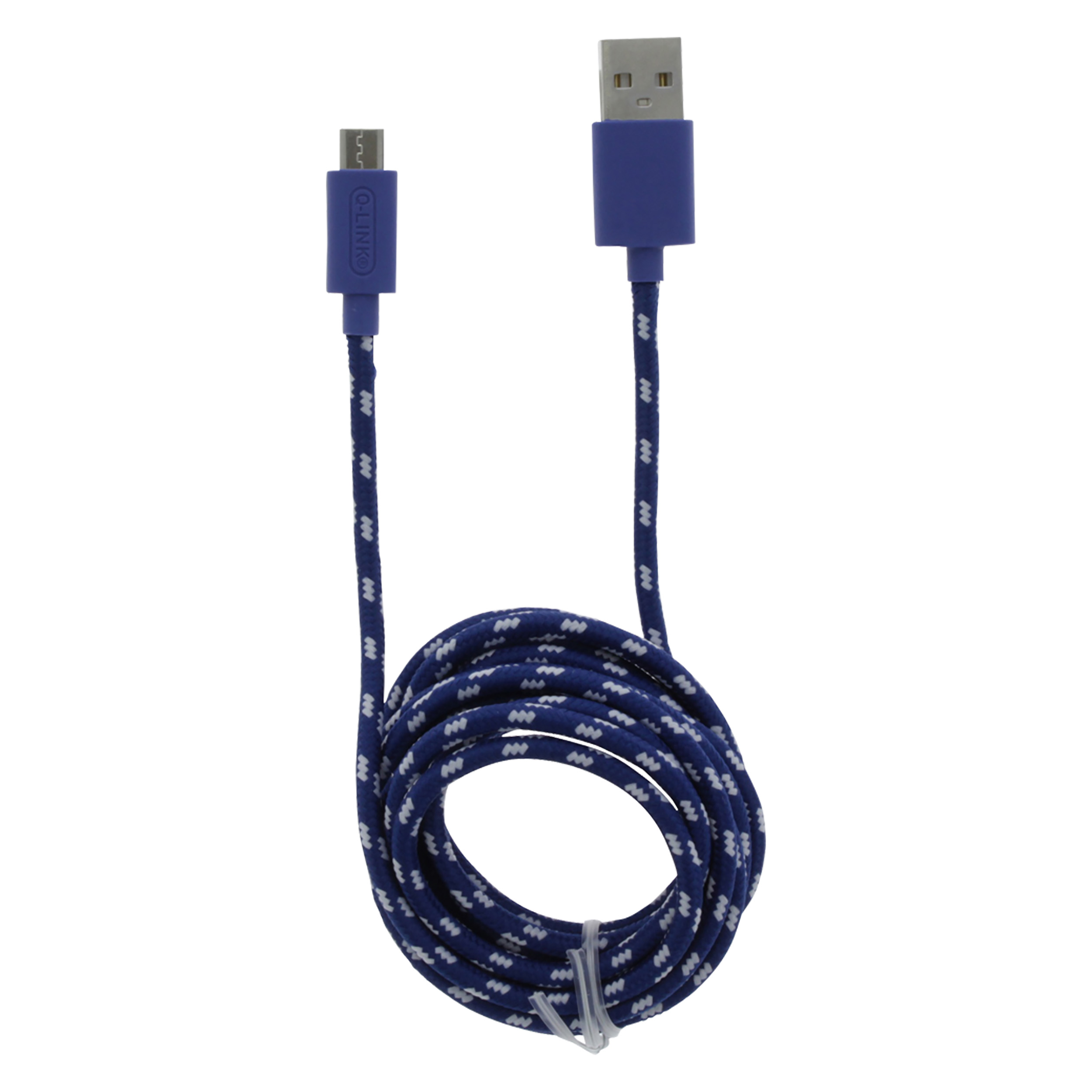 00.137.11 Q-Link  datakabel USB - Micro USB - 2 m - blauw/wit