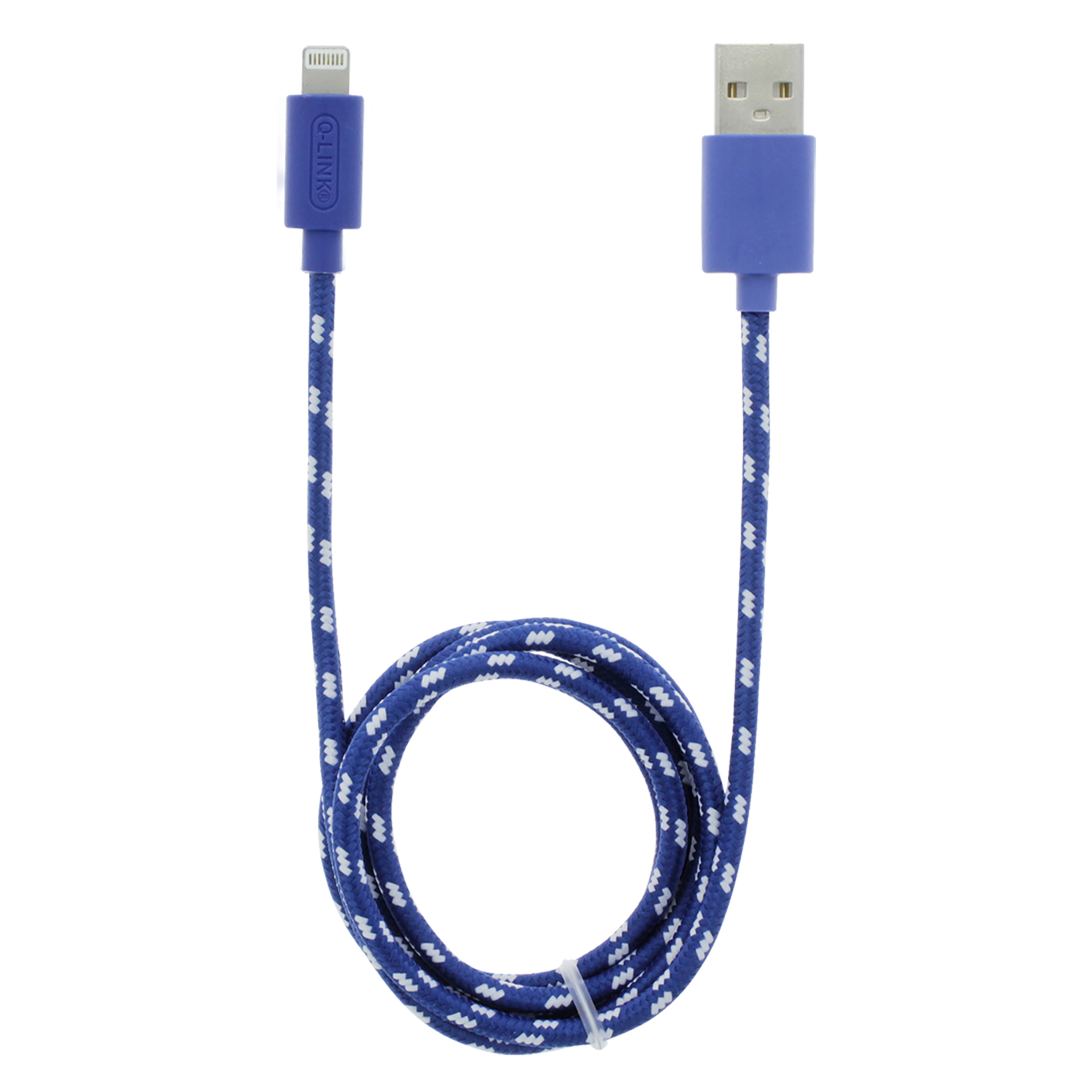 00.137.12 Q-Link  datakabel USB - iPhone blauw/wit 1 m