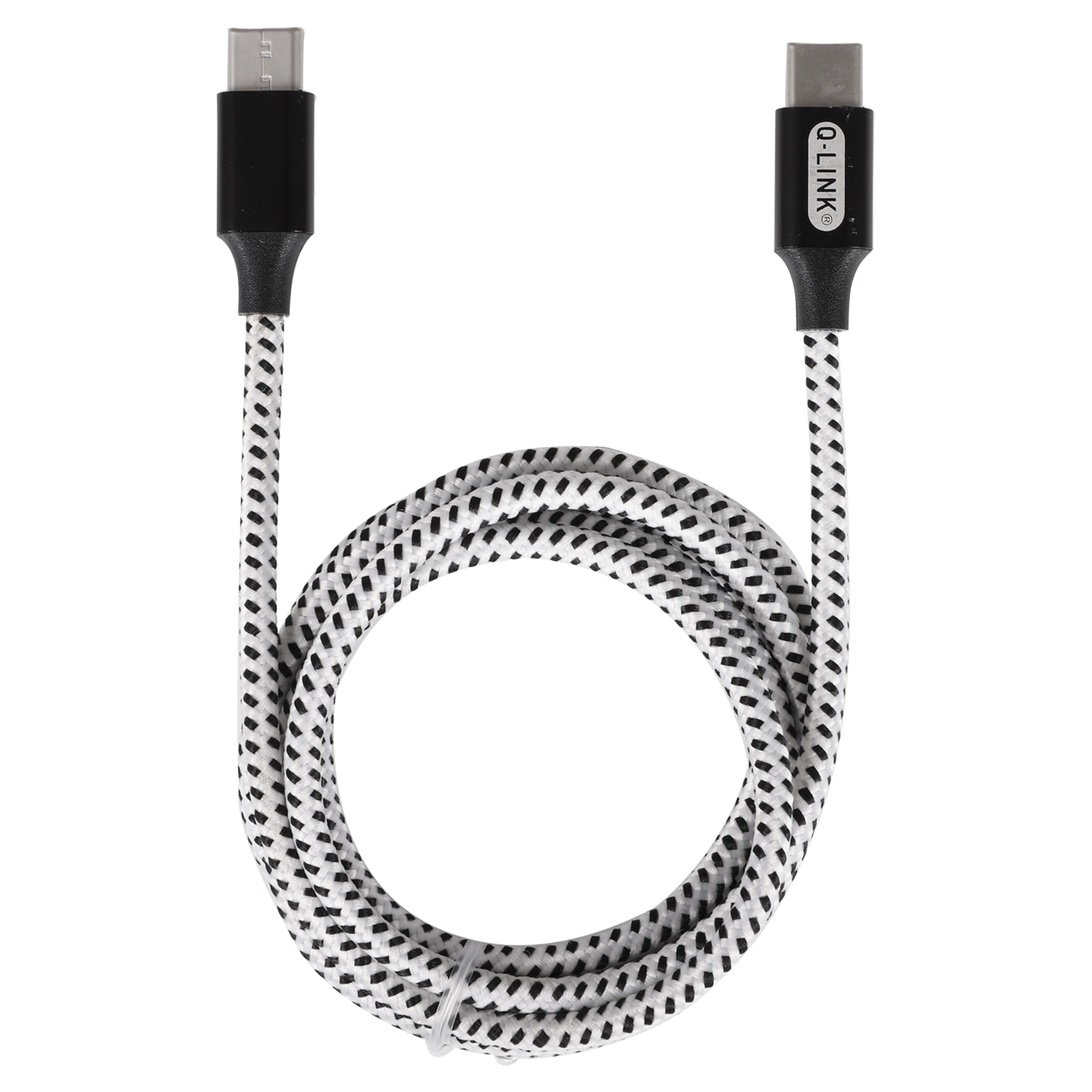 00.137.26 Q-Link  datakabel type-C - type-C zwart/wit 1 m