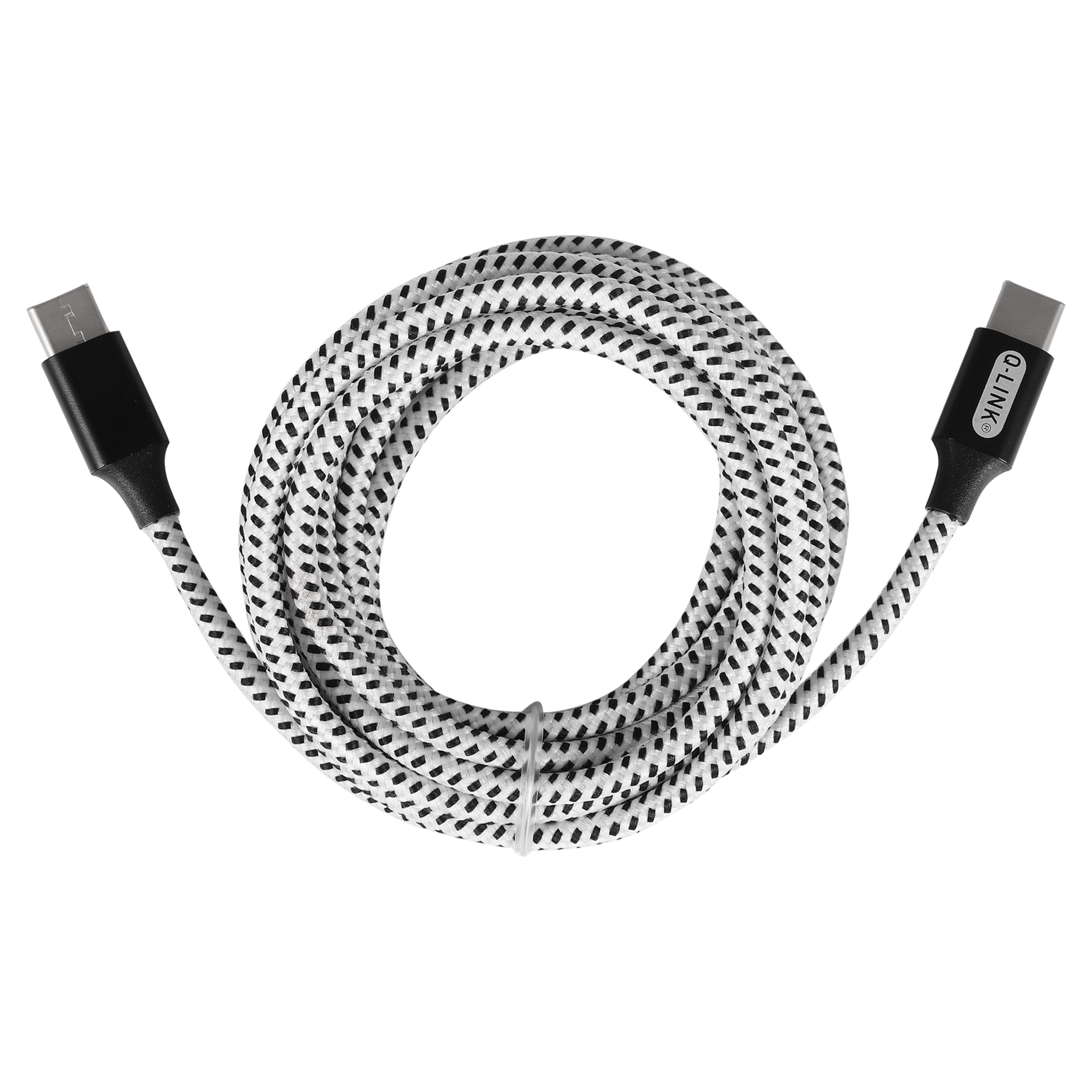 00.137.27 Q-Link  datakabel type-C - type-C zwart/wit 2 m