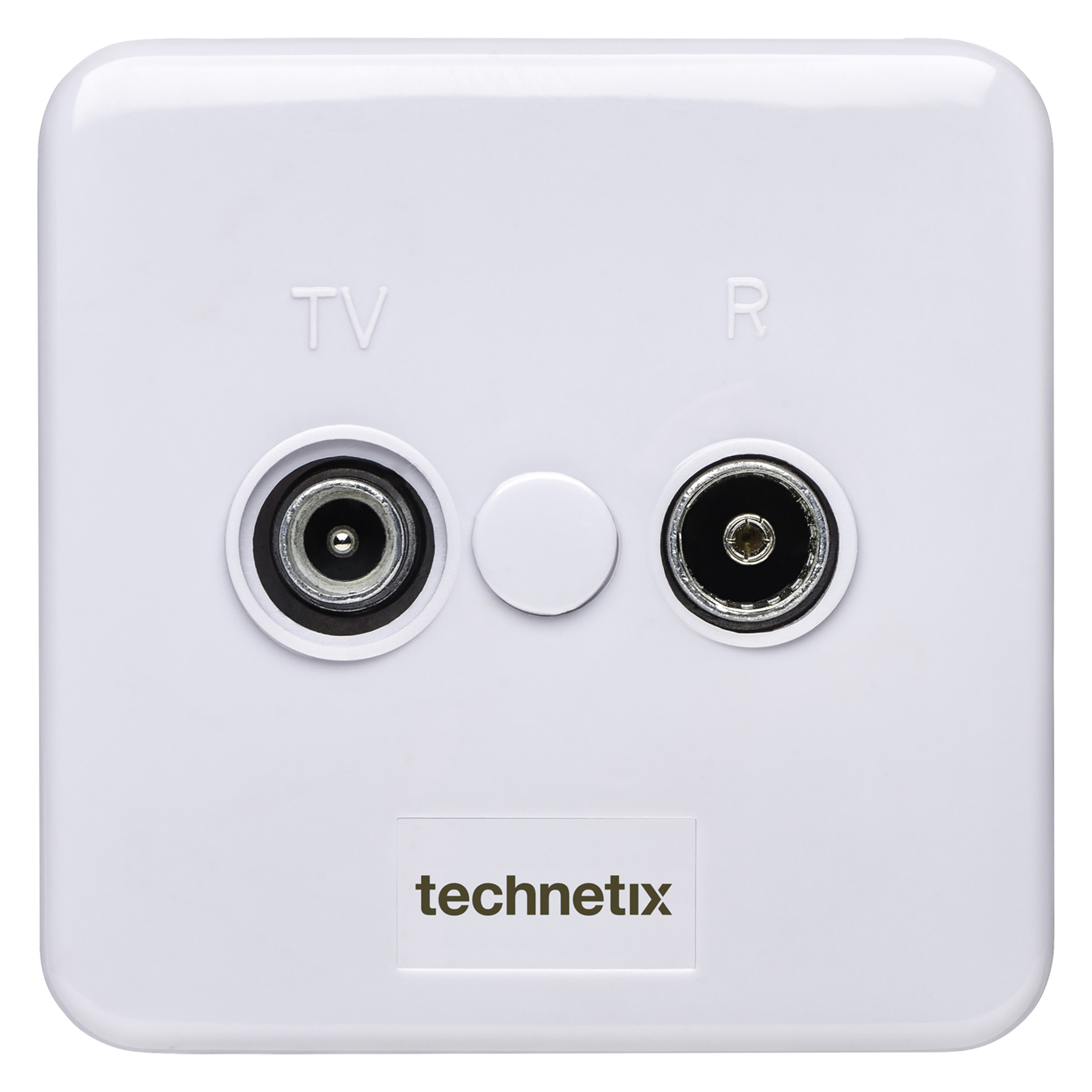00.138.01 Technetix  wandcontactdoos tweegats - Ziggo - kabelkeur - wit
