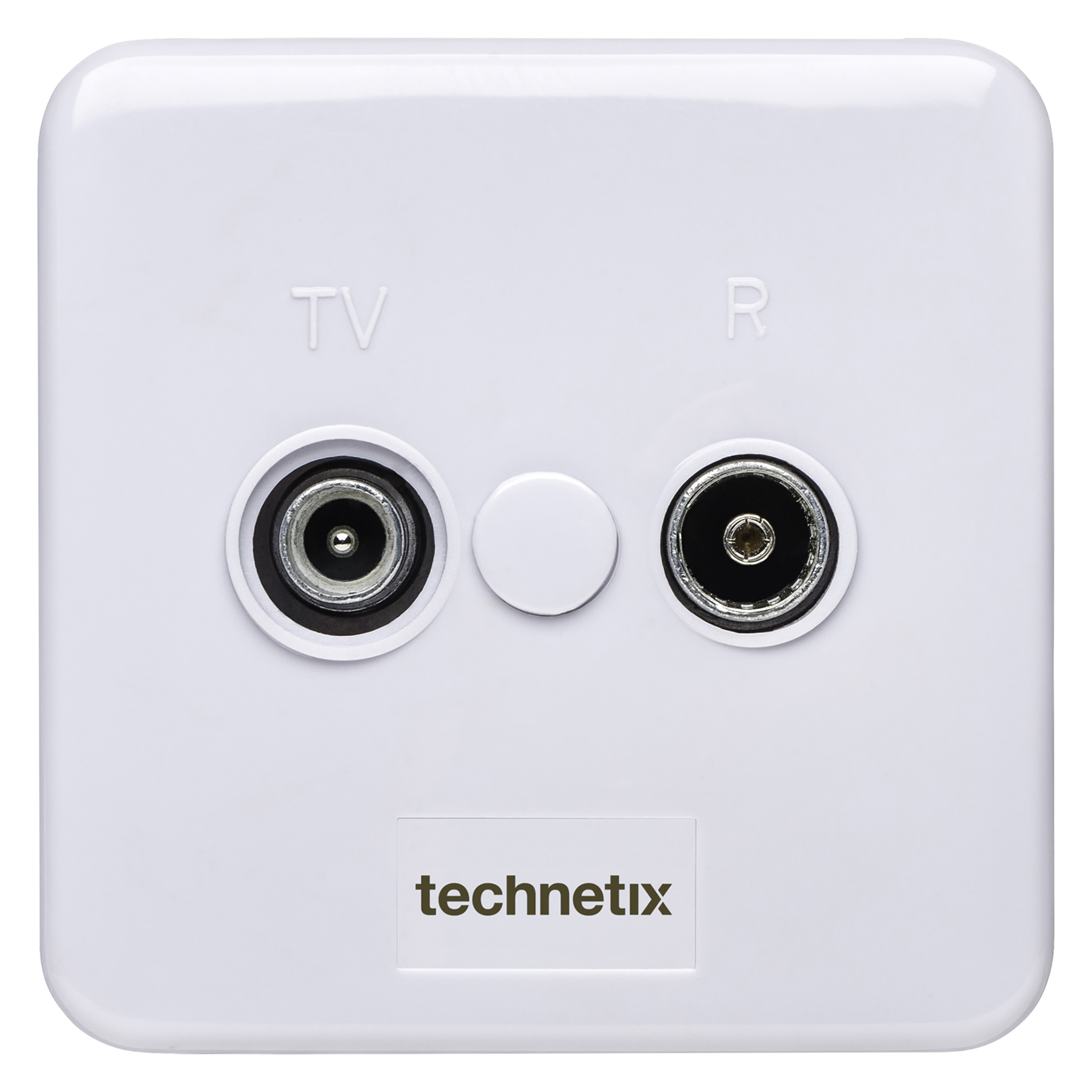 00.138.01 Technetix  wandcontactdoos tweegats - Ziggo - kabelkeur wit 
