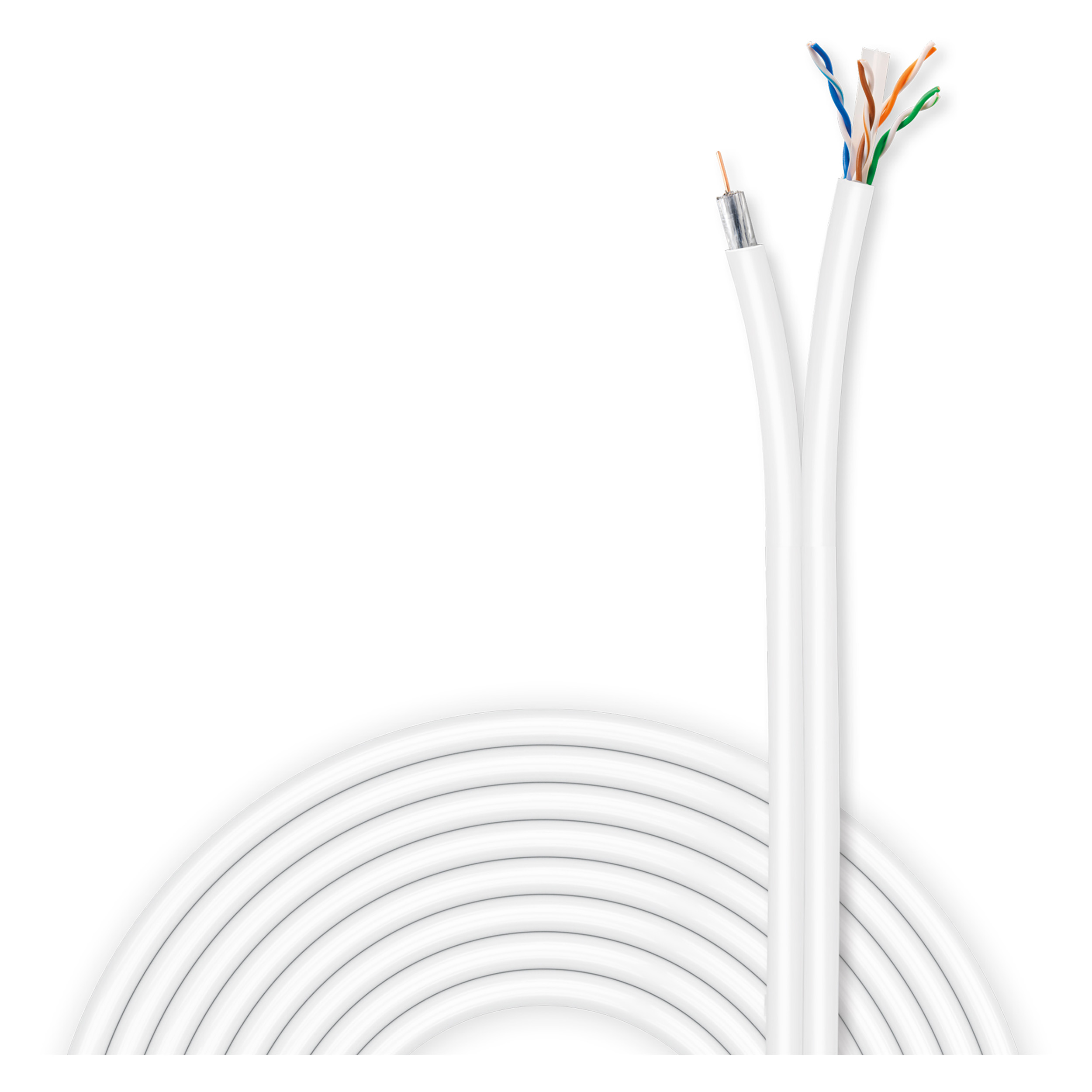 00.138.23 Technetix  Coax/UTP kabel CAT6 - Ziggo - KPN wit 20 m