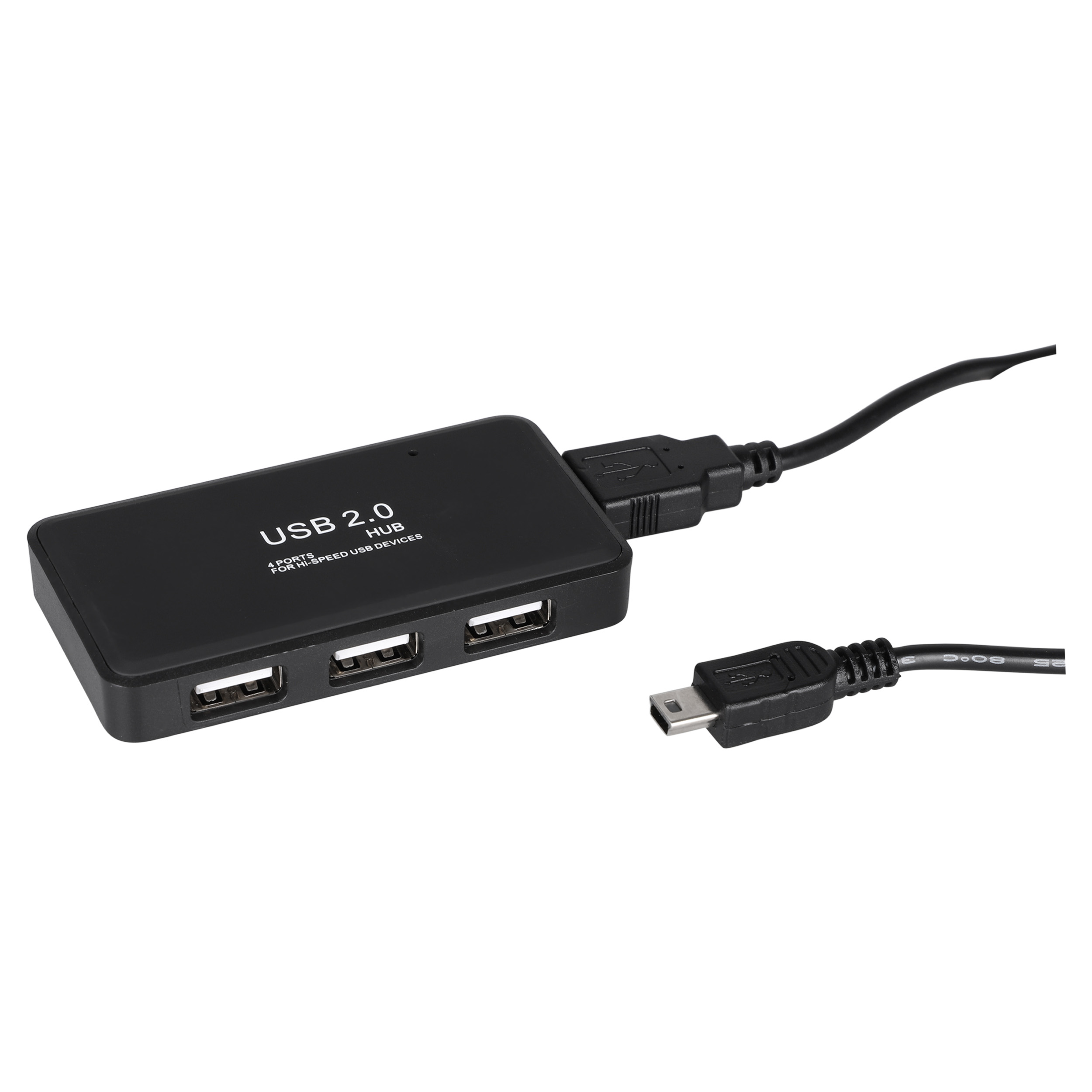 00.141.10 Q-Link  USB hub 2.0 - 4 poorten - met USB kabel 60 cm - zwart