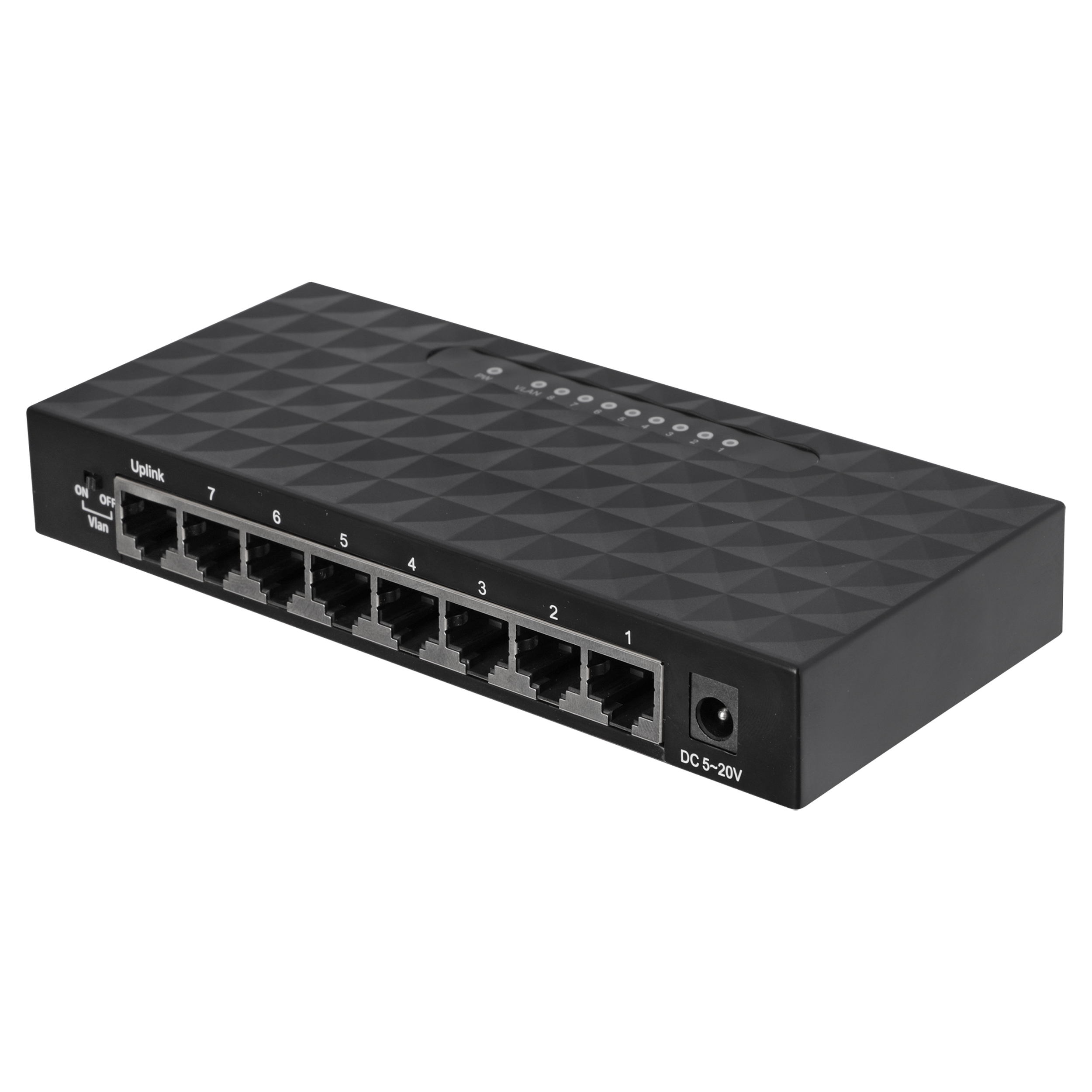 00.153.11 Q-Link  netwerkswitch 8-poorten - 1000 mbps - 230V zwart 