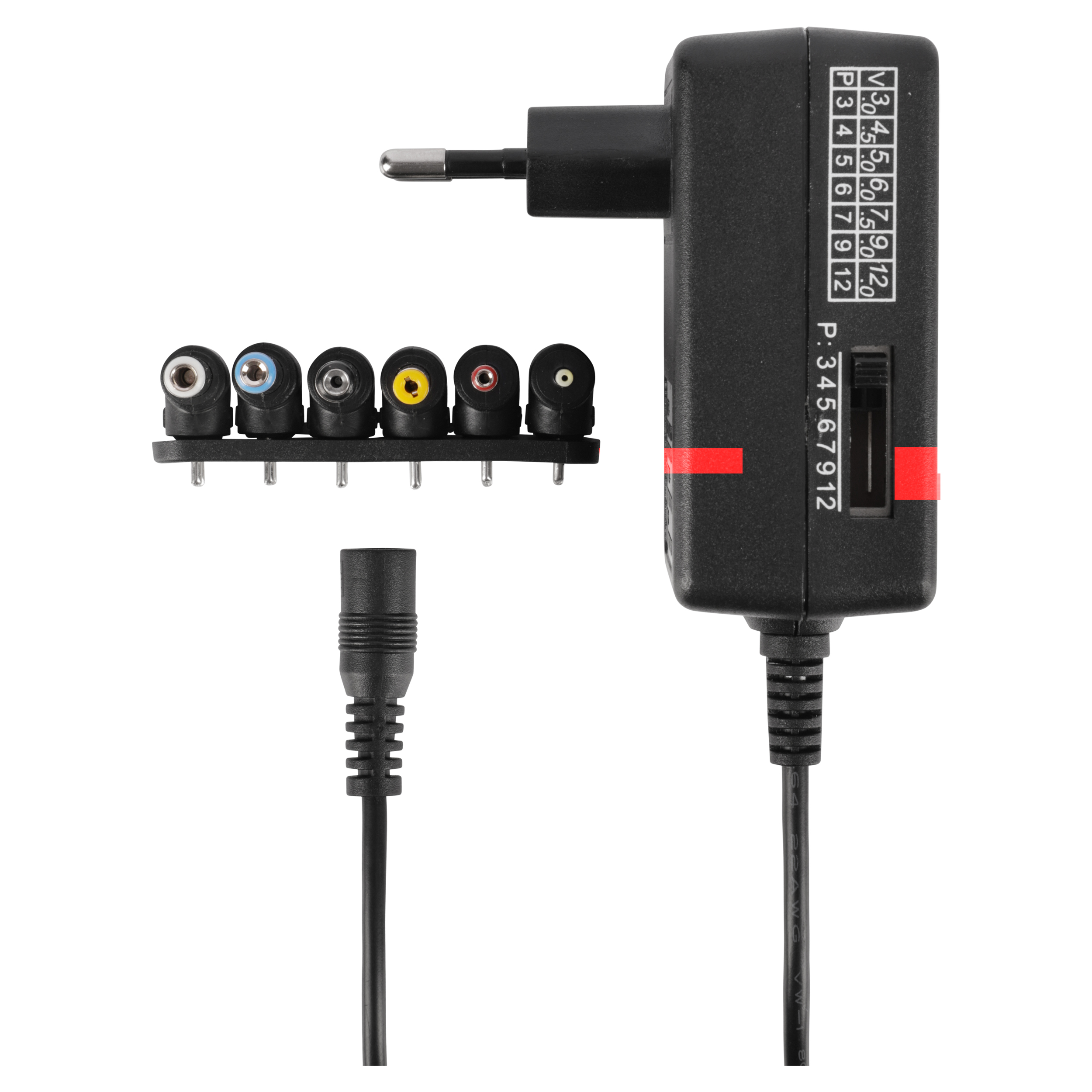 00.154.82 Q-Link  AC/DC adapter 3-12V - 27W - plug zwart 