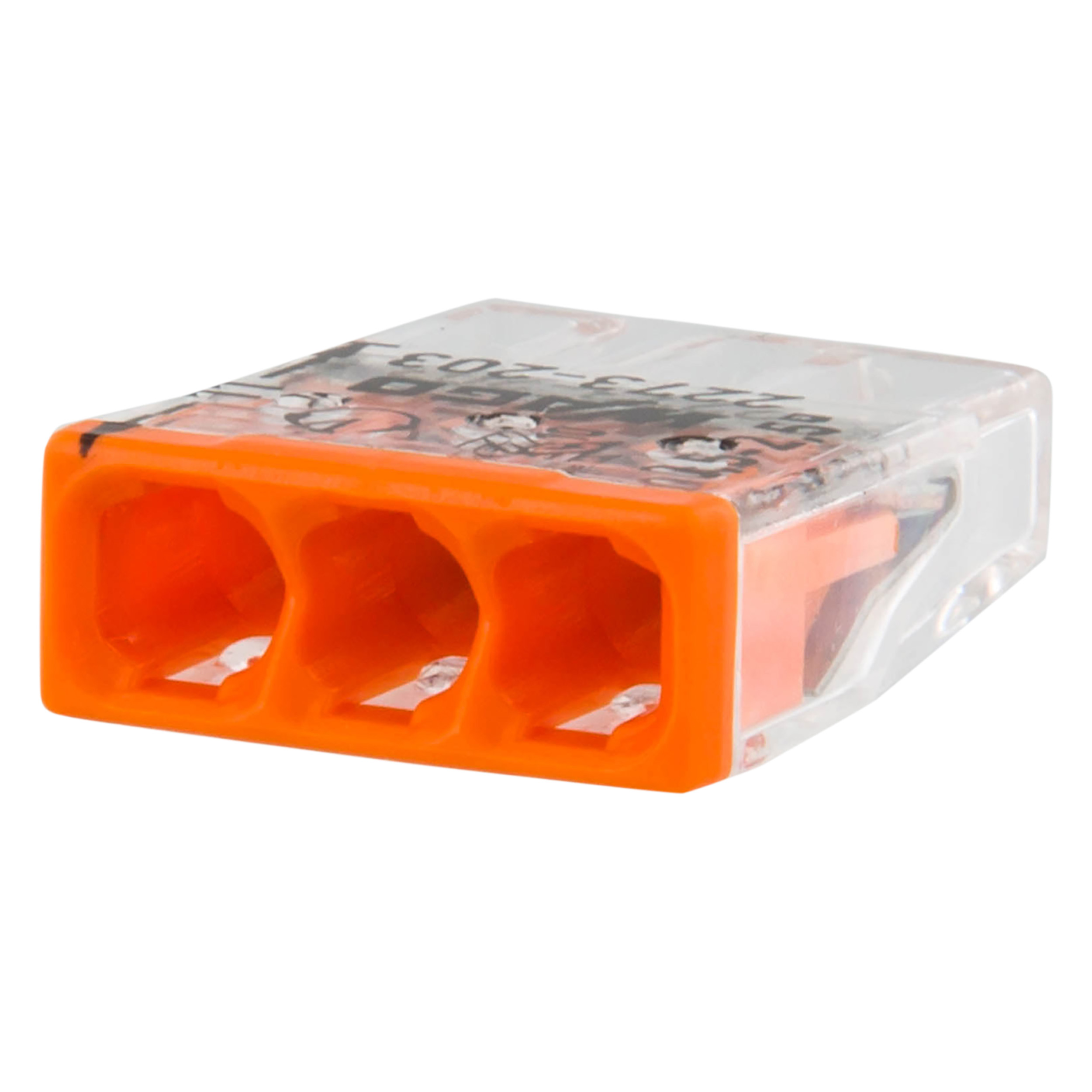 00.530.70 Wago  lasklem 3-draads transparant-oranje 3 x 1.0 - 2.5 mm²
