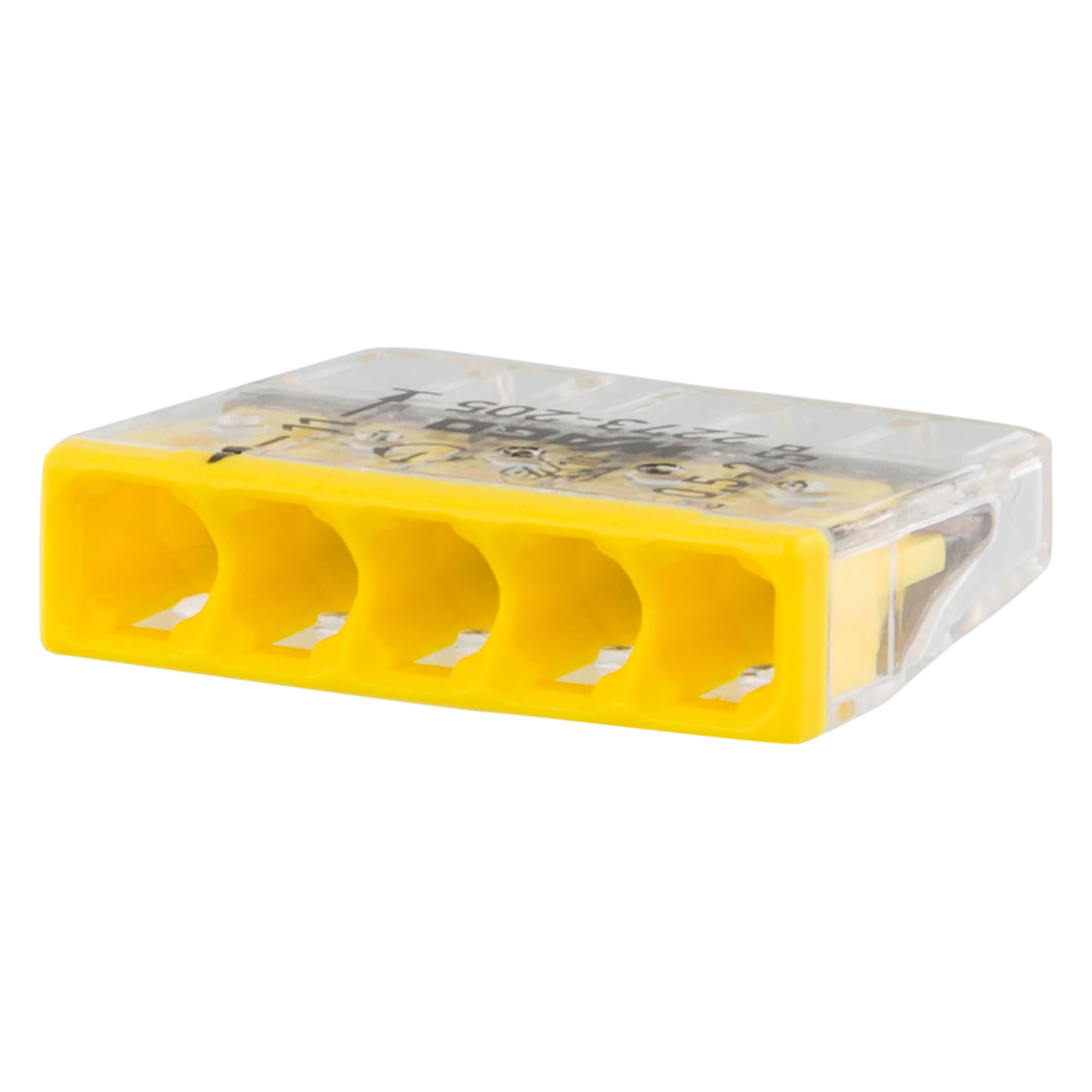 00.530.72 Wago  lasklem 5-draads transparant-geel 5 x 1.0 - 2.5 mm²