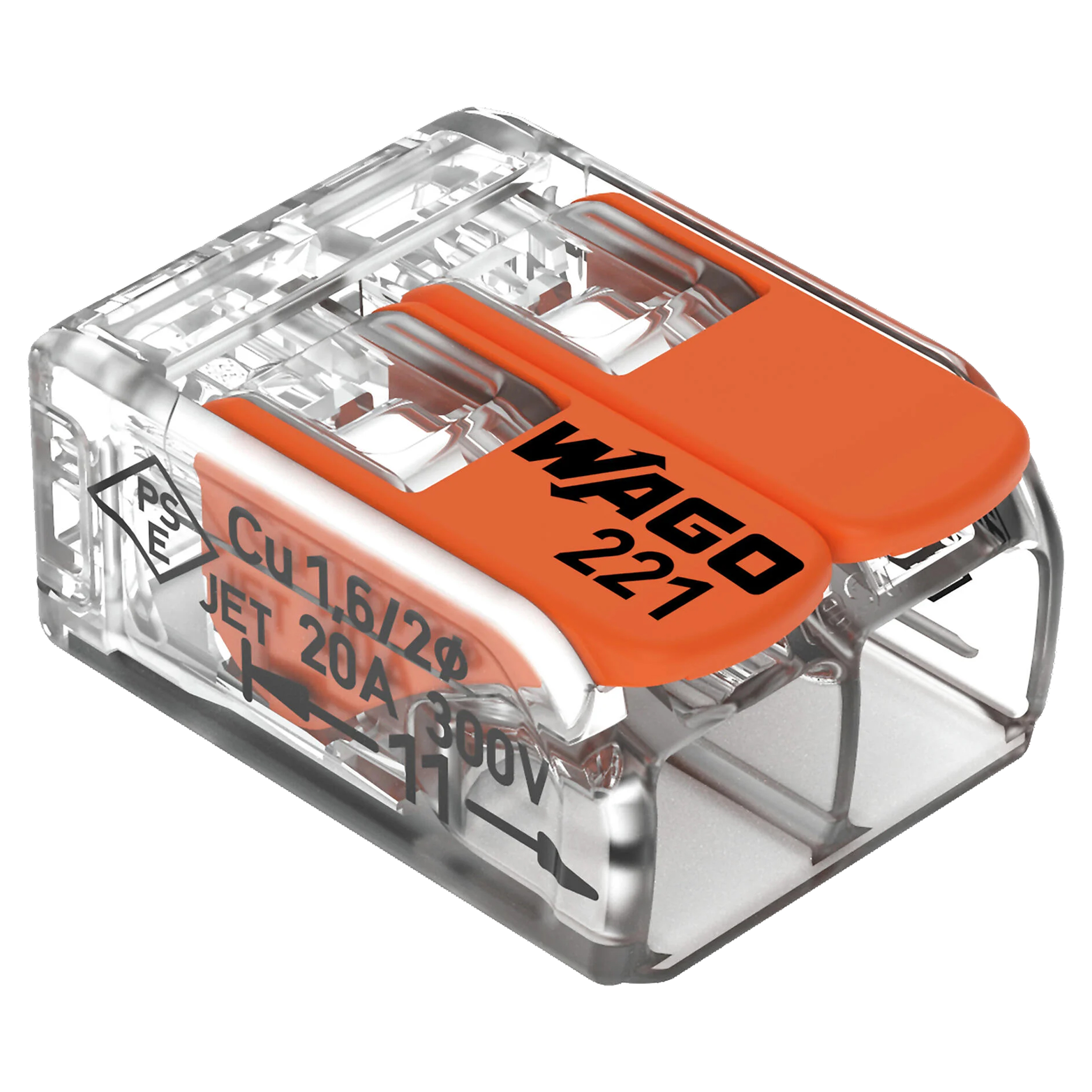 00.531.70 Wago  lasklem 2-polig transparant-oranje 4 mm