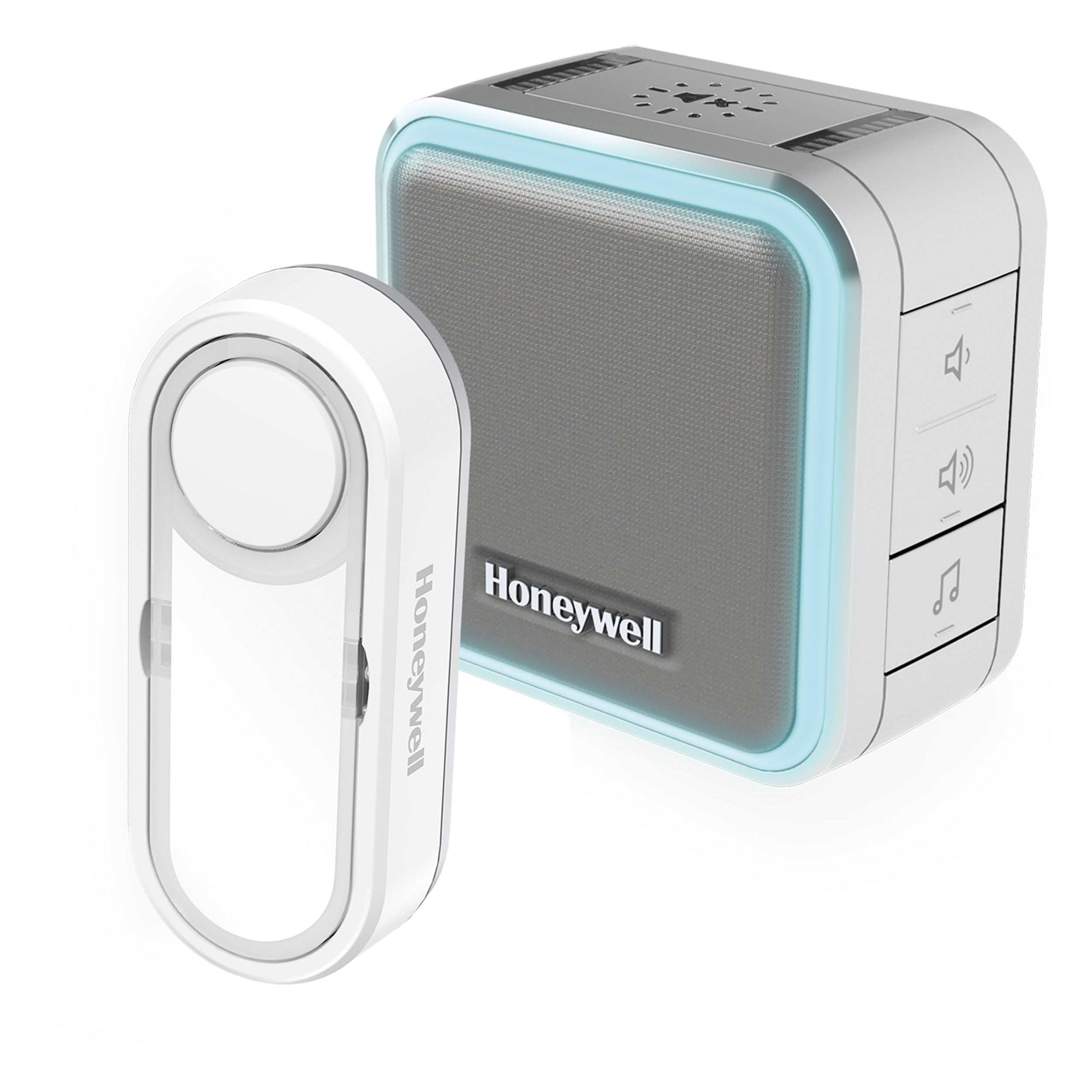 00.634.12 Honeywell  gong type DC515SG - draadloos - draagbaar - halogeen - 150 m grijs 