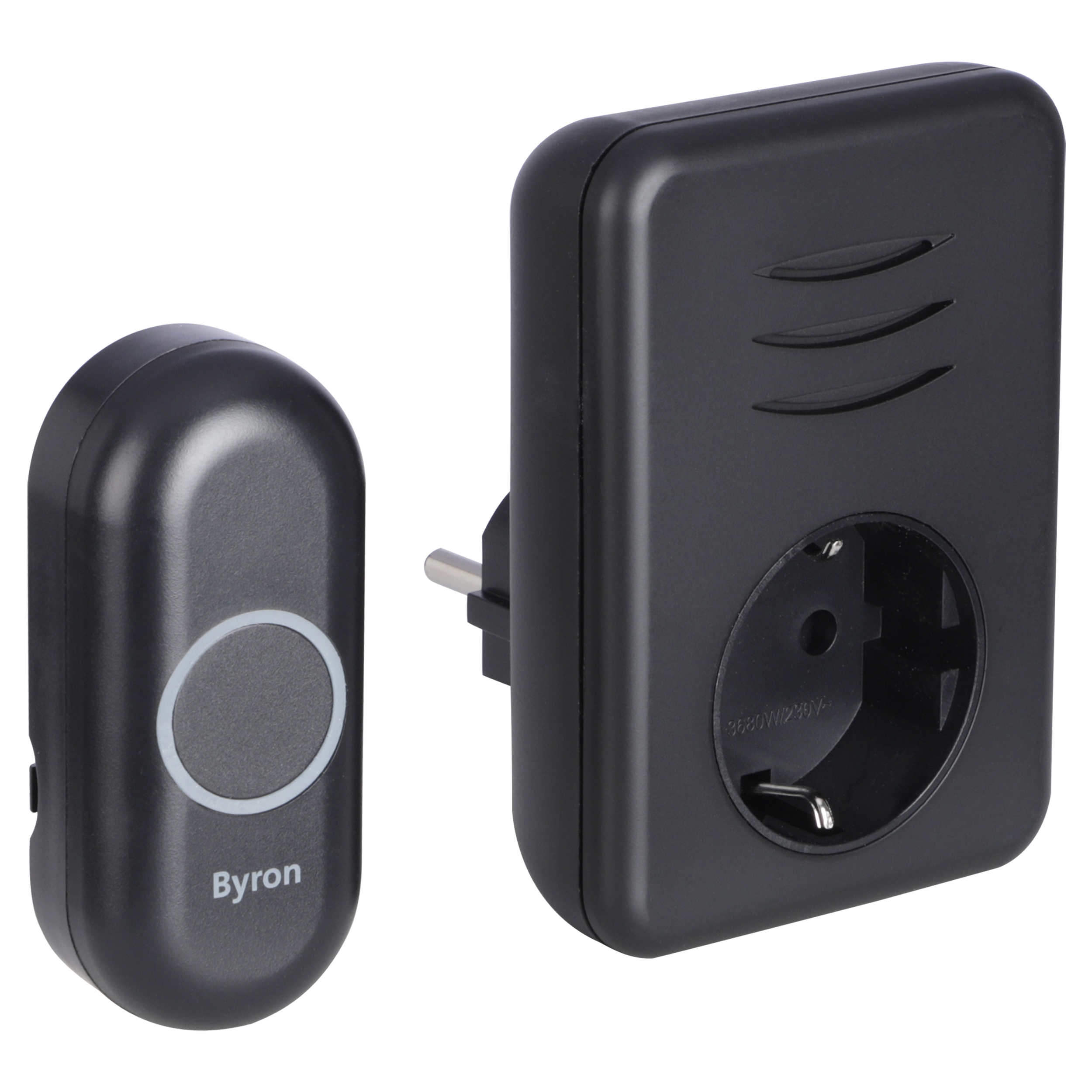 00.641.20 Byron  gong type DBY-22353 - plugin - draadloos - doorvoer - 150 m zwart 