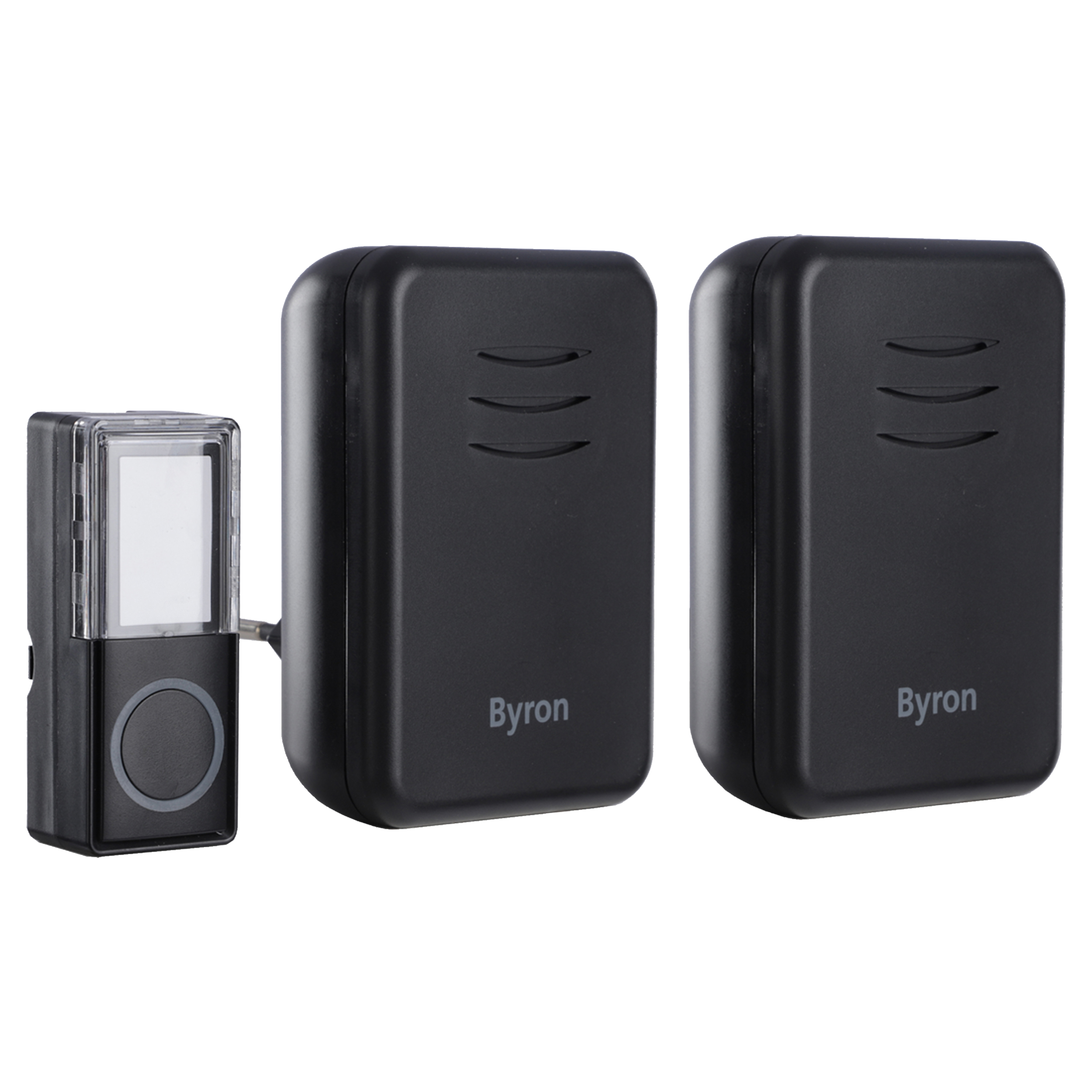 00.641.22 Byron  gong type DBY-22354 - draagbaar - draadloos - 2 x 150 m zwart 