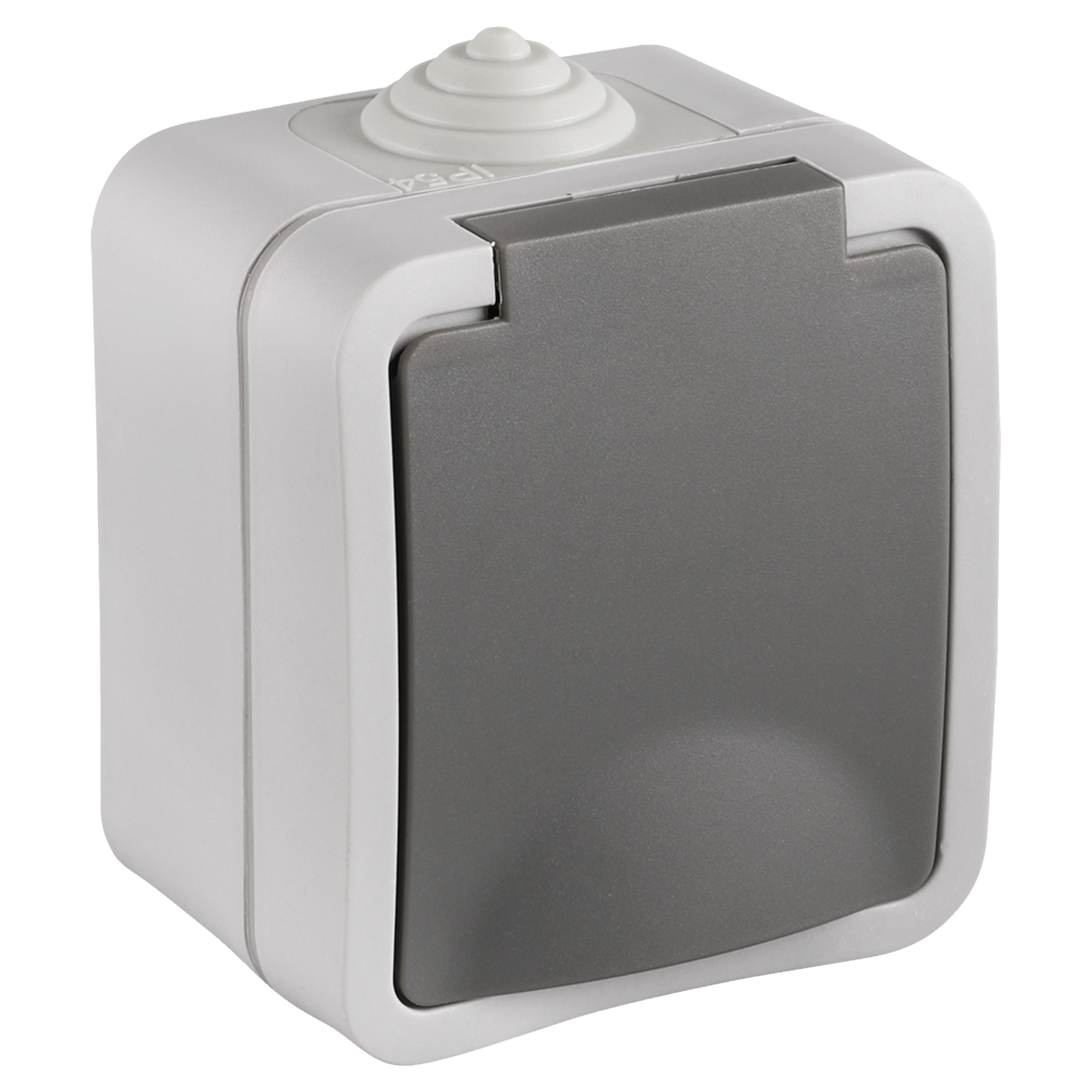 00.944.42 Q-Link  contactdoos opbouw - 1-voudig - met randaarde - spatwaterdicht IP54 grijs 