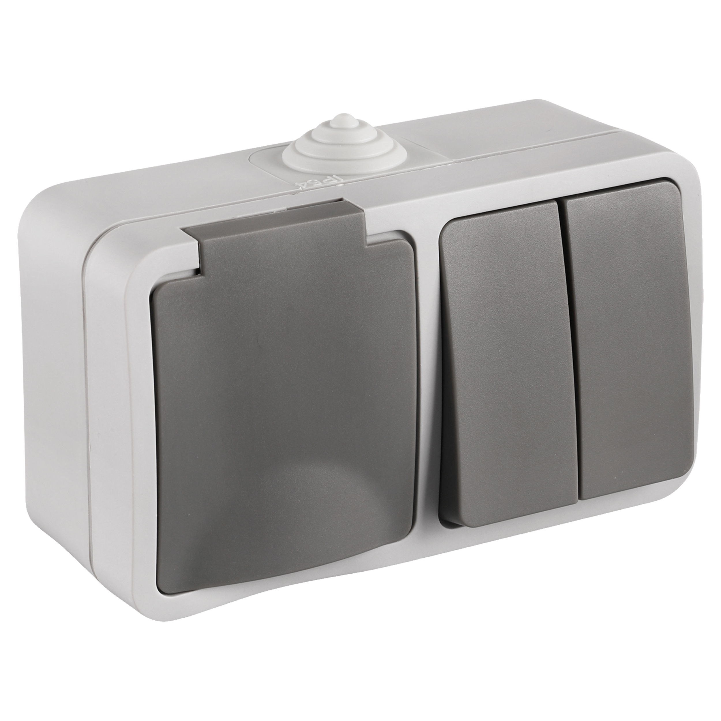 00.944.72 Q-Link  combinatie opbouw - serie - met randaarde - spatwaterdicht IP54 grijs 