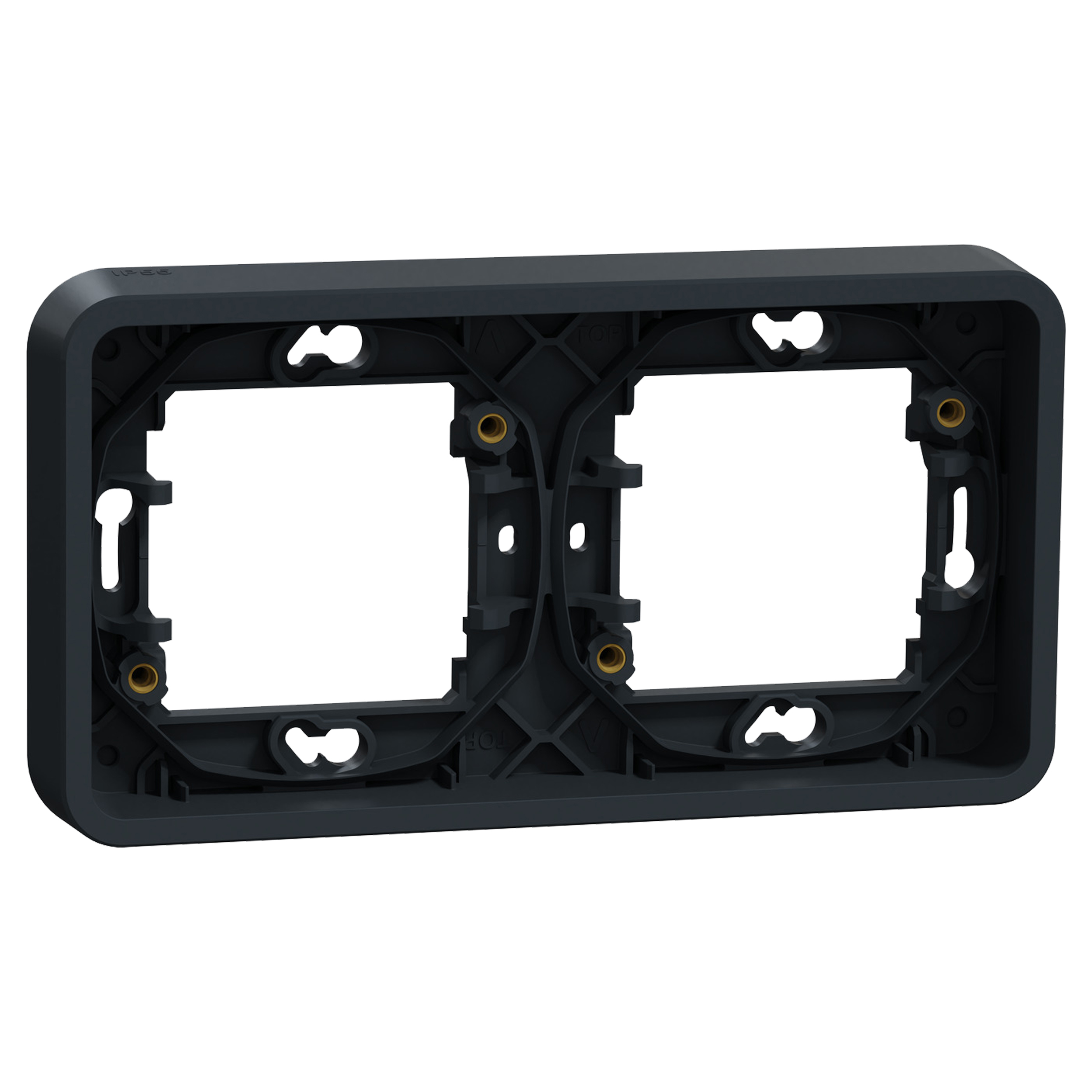 01.039.23 Schneider Mureva Styl afdekraam inbouw - spatwaterdicht - 2-voudig - horizontaal antraciet 84 x 155 x 23 mm