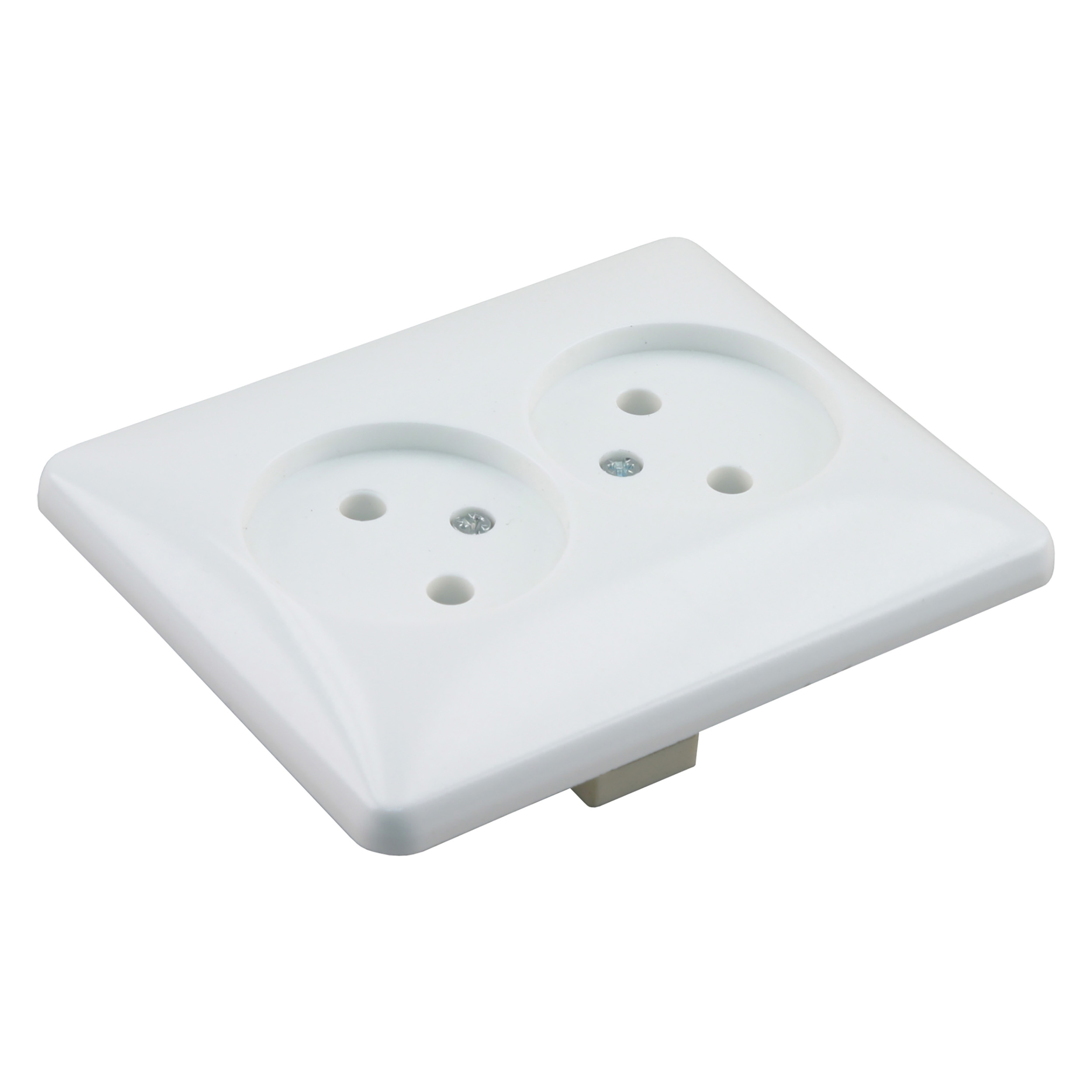 01.079.49   contactdoos inbouw - 2-voudig - met aanraakbeveiliging polarwit 