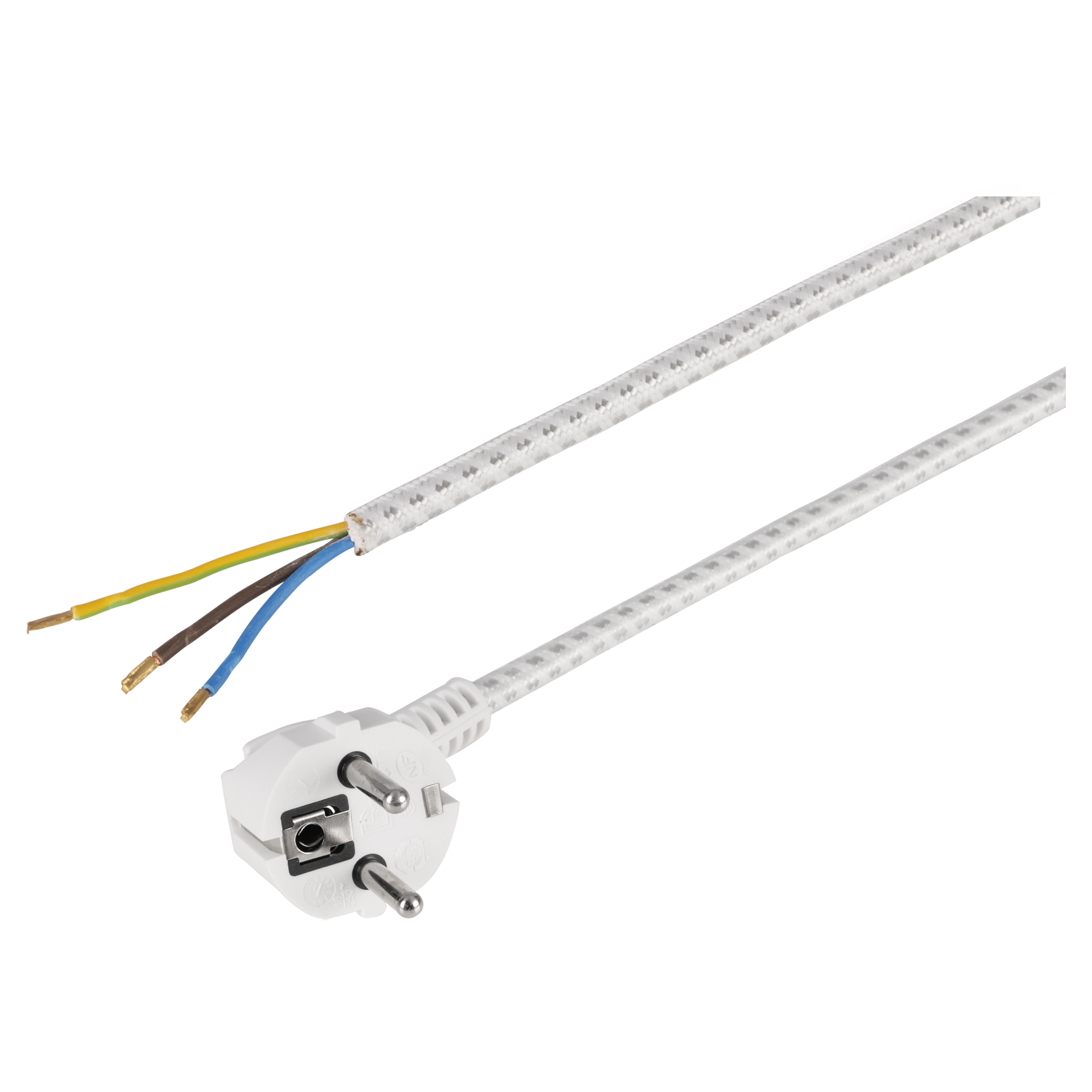 01.267.05   strijkijzersnoer randaarde - 1380W wit 3 x 0.75 mm², 3 m