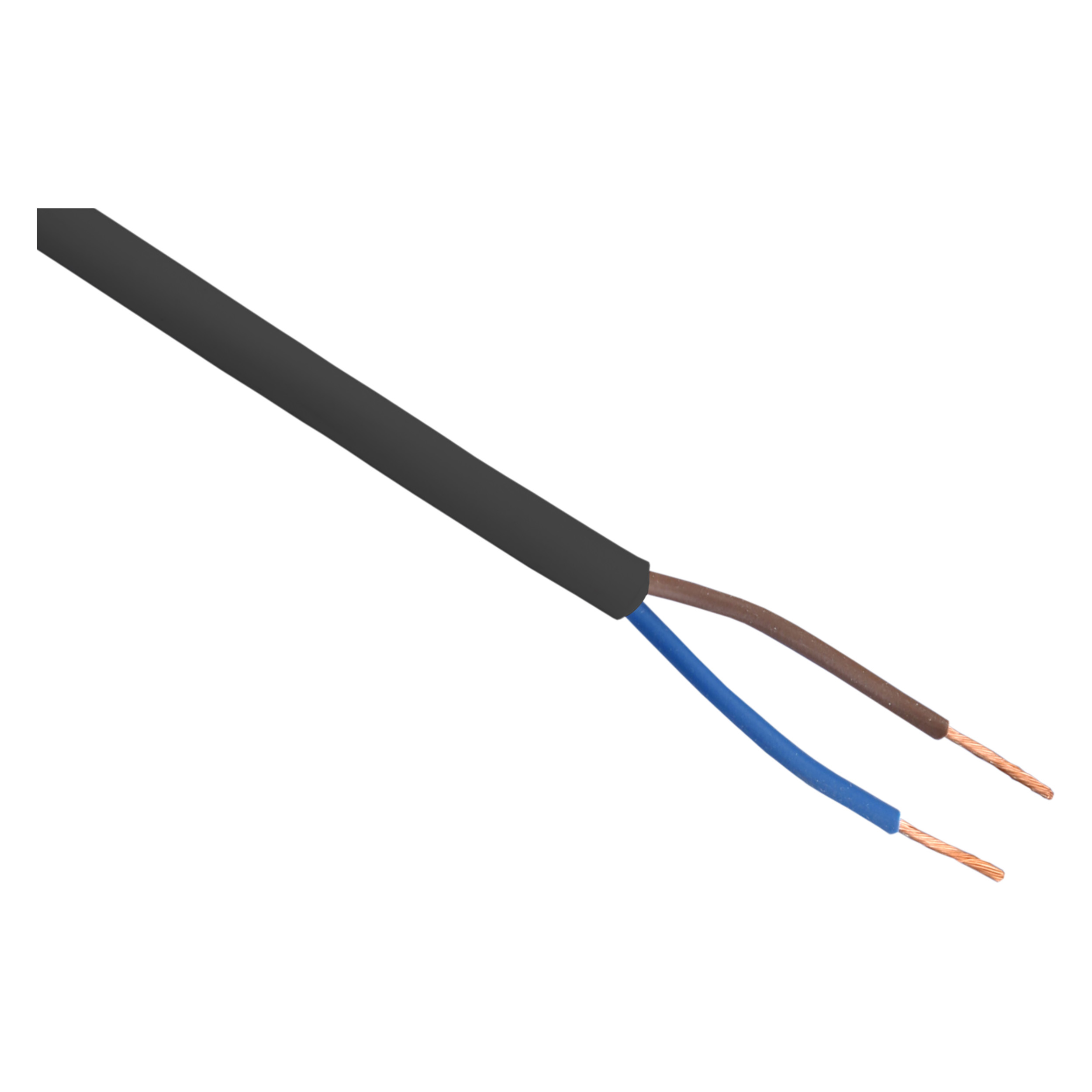 01.269.01   huishoudsnoer 175 m (verkoop per meter) - VMVS - belastbaar tot 1200W zwart 2 x 0.75 mm²