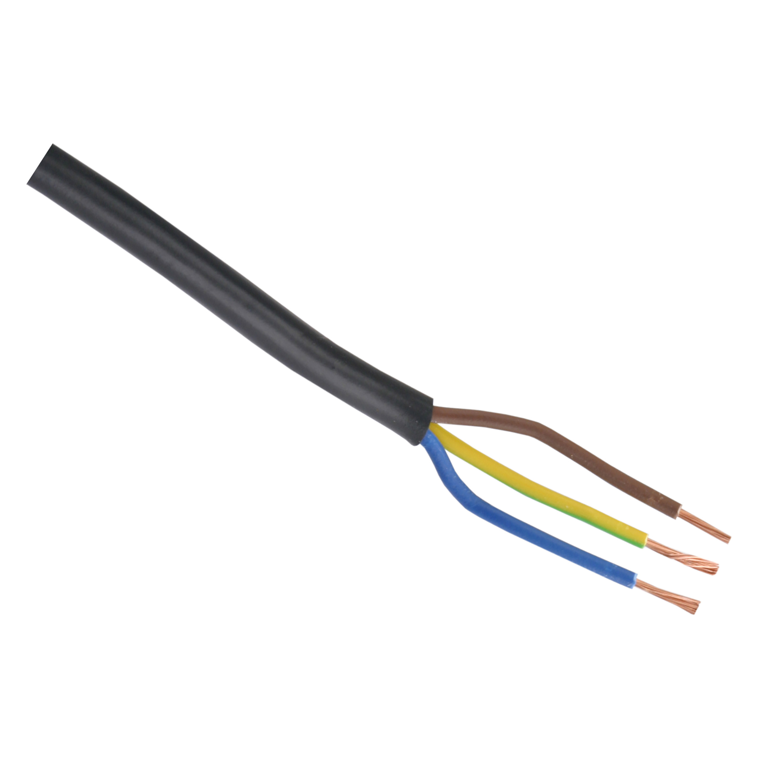 01.269.03   huishoudsnoer 100 m (verkoop per meter) - VMVS - belastbaar tot 1200W zwart 3 x 0.75 mm²