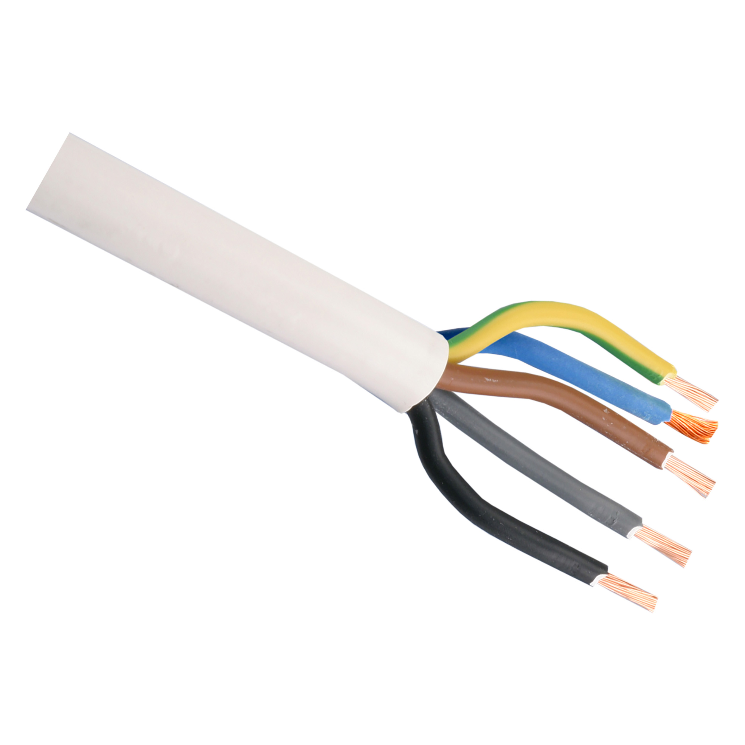 01.269.05   huishoudsnoer 35 m (verkoop per meter) - VMVL wit 5 x 2.5 mm²