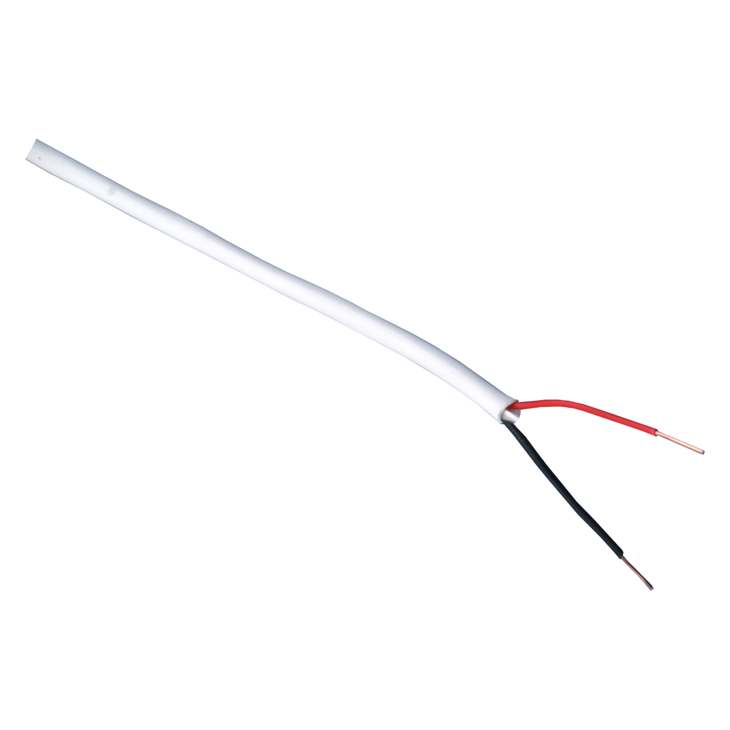 01.269.09   signaalkabel 200 m (verkoop per meter) - rond wit 2 x 0.6 mm²