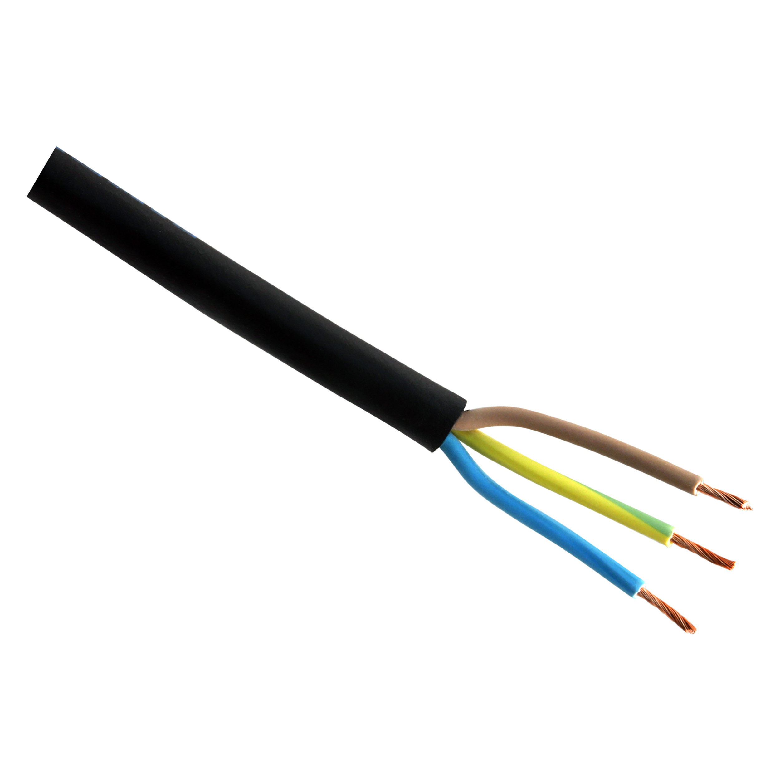 01.269.81   rubber kabel 70 m (verkoop per meter) - glad - 3 x 1.5 mm² - zwart