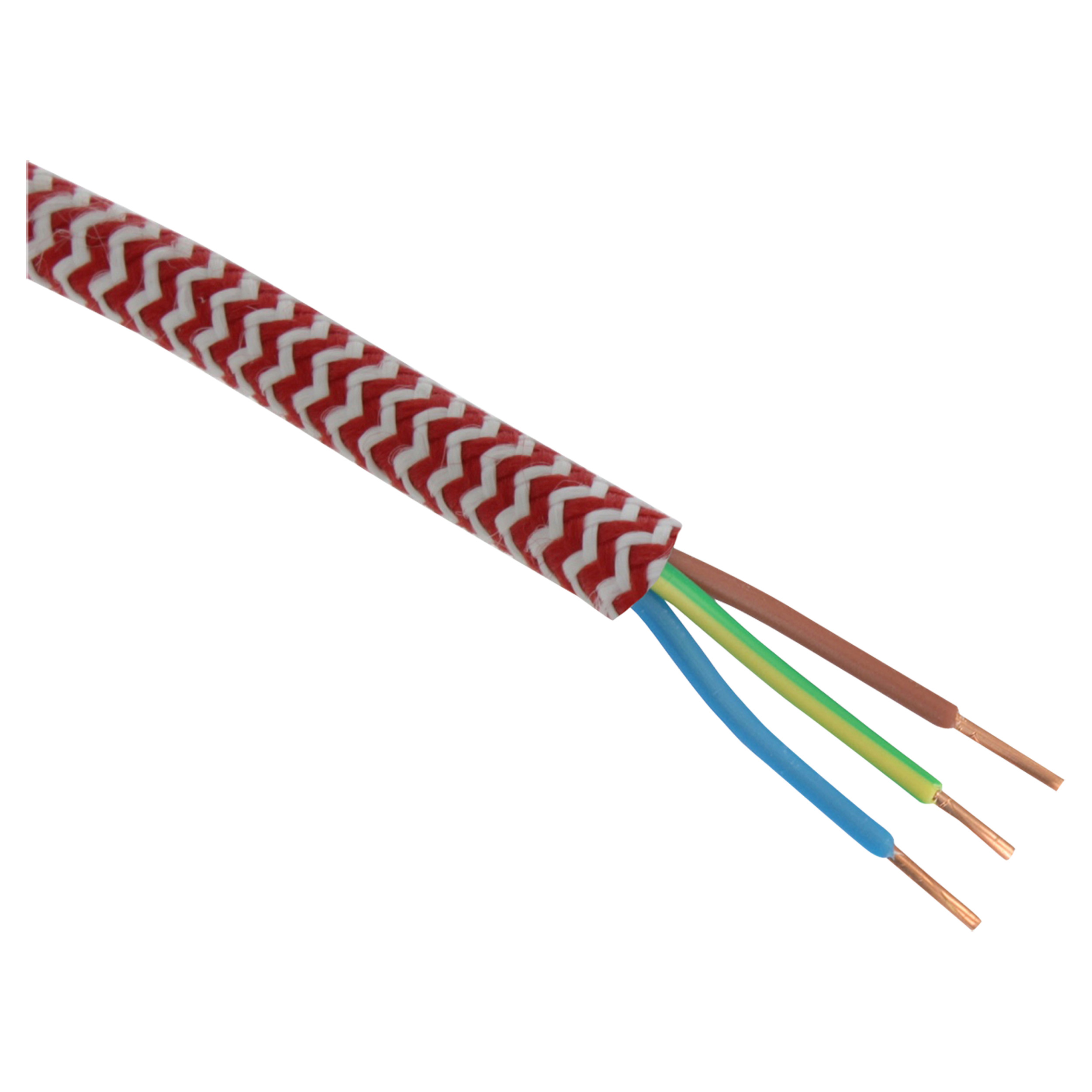 01.271.22 Q-Link  huishoudkabel 100 m (verkoop per meter) - VMVS rood/wit 3 x 0.75 mm²