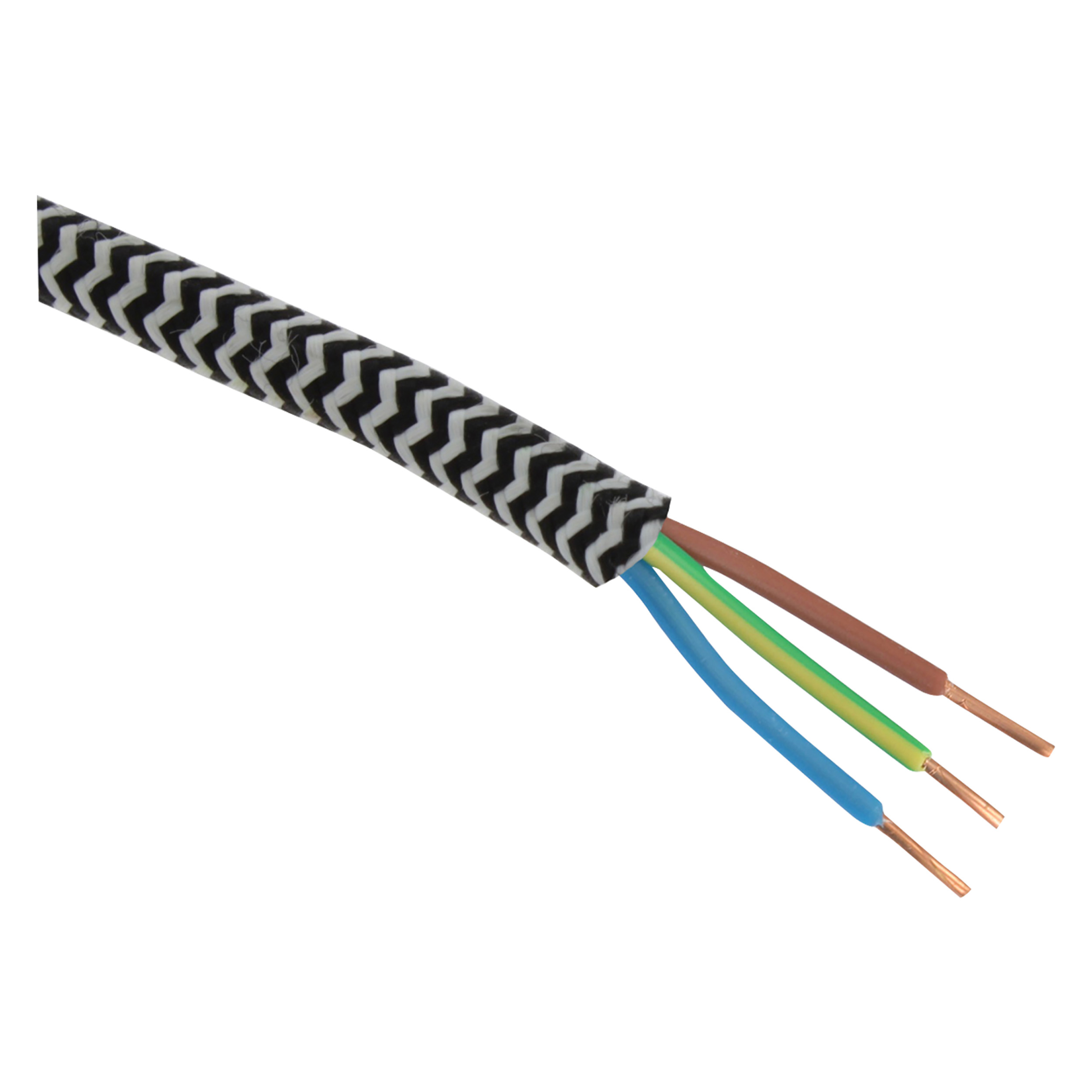 01.271.23 Q-Link  huishoudkabel 100 m (verkoop per meter) - VMVS zwart/wit 3 x 0.75 mm²
