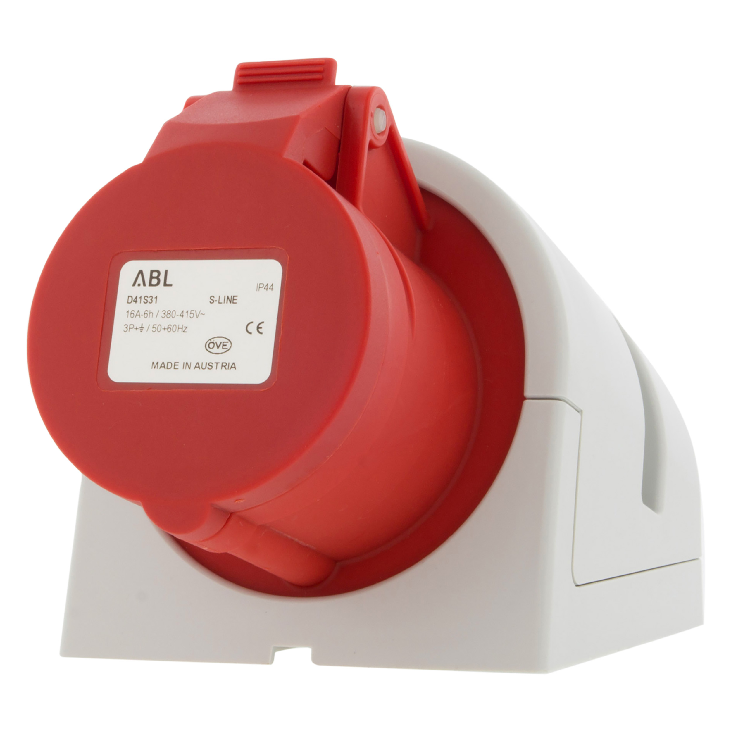 01.371.32   contactdoos kracht - 3-polig + aarde - 16A - IP44 rood 