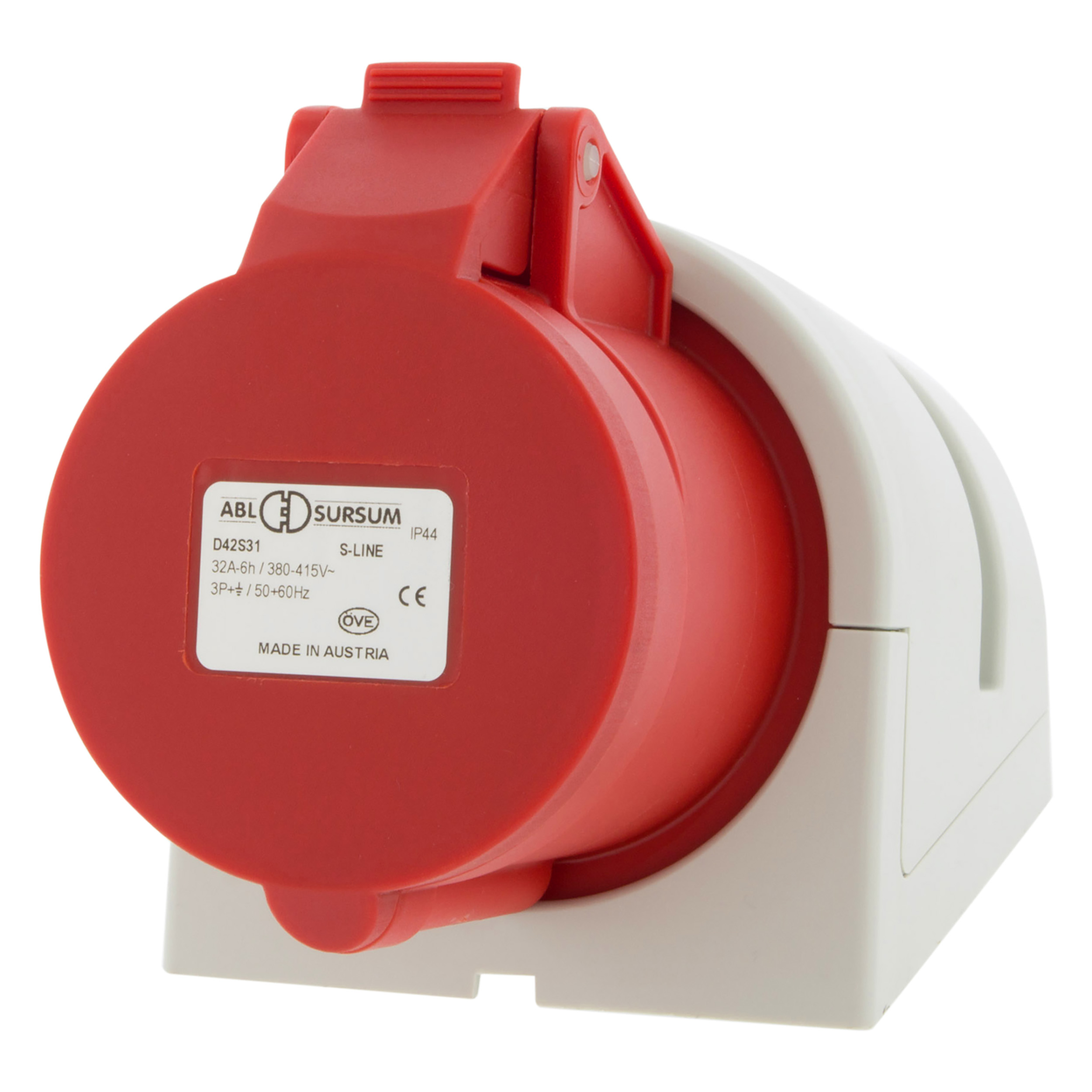 01.371.35   contactdoos kracht - 3-polig + aarde - 32A - IP44 rood 