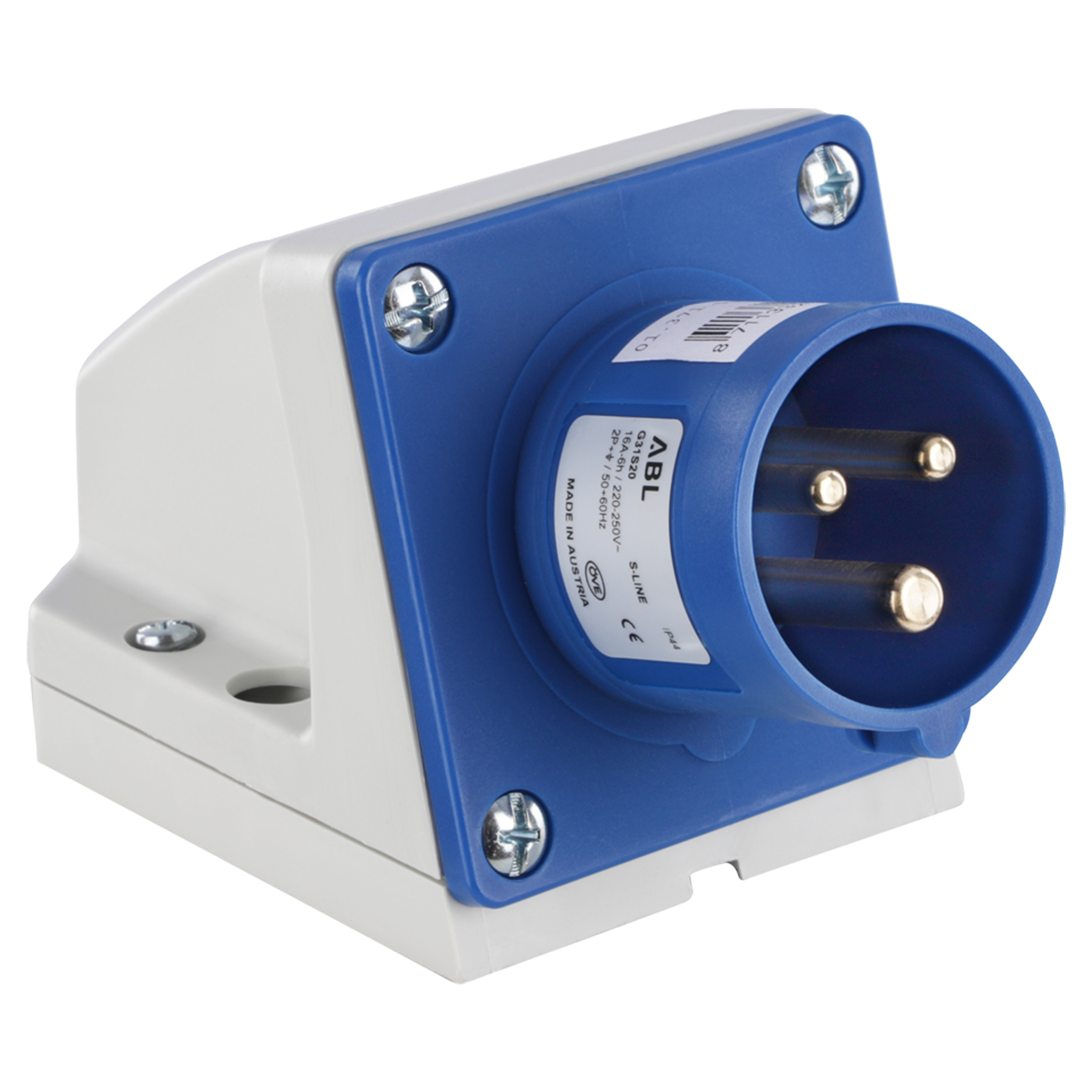 01.371.51   contrastekker CEE - wand - 16A - IP44 blauw 