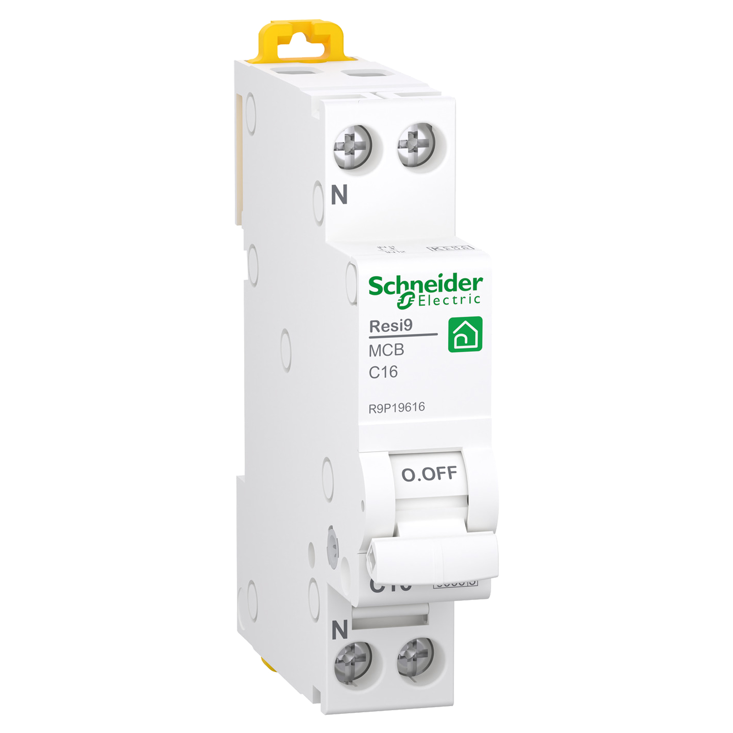 01.374.35 Schneider  installatie automaat 1P+N - 16A - C-Karakteristiek - 6000A wit 81 x 18 x 70.5 mm