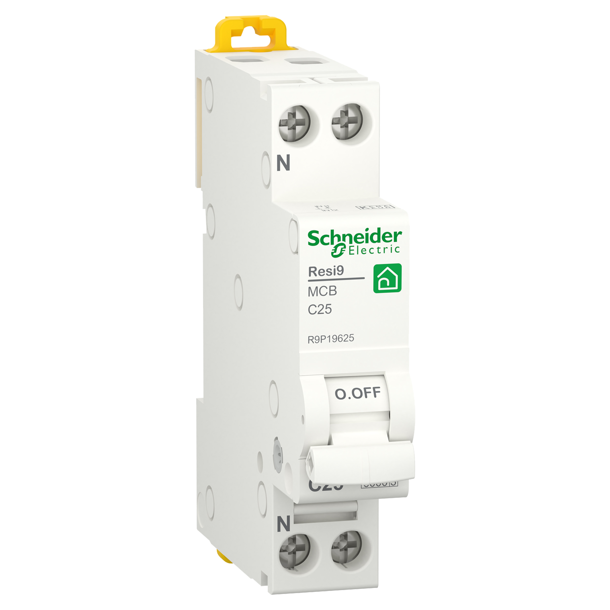 01.374.39 Schneider  installatie automaat 1P+N - 25A - C-Karakteristiek - 6000A wit 81 x 18 x 70.5 mm