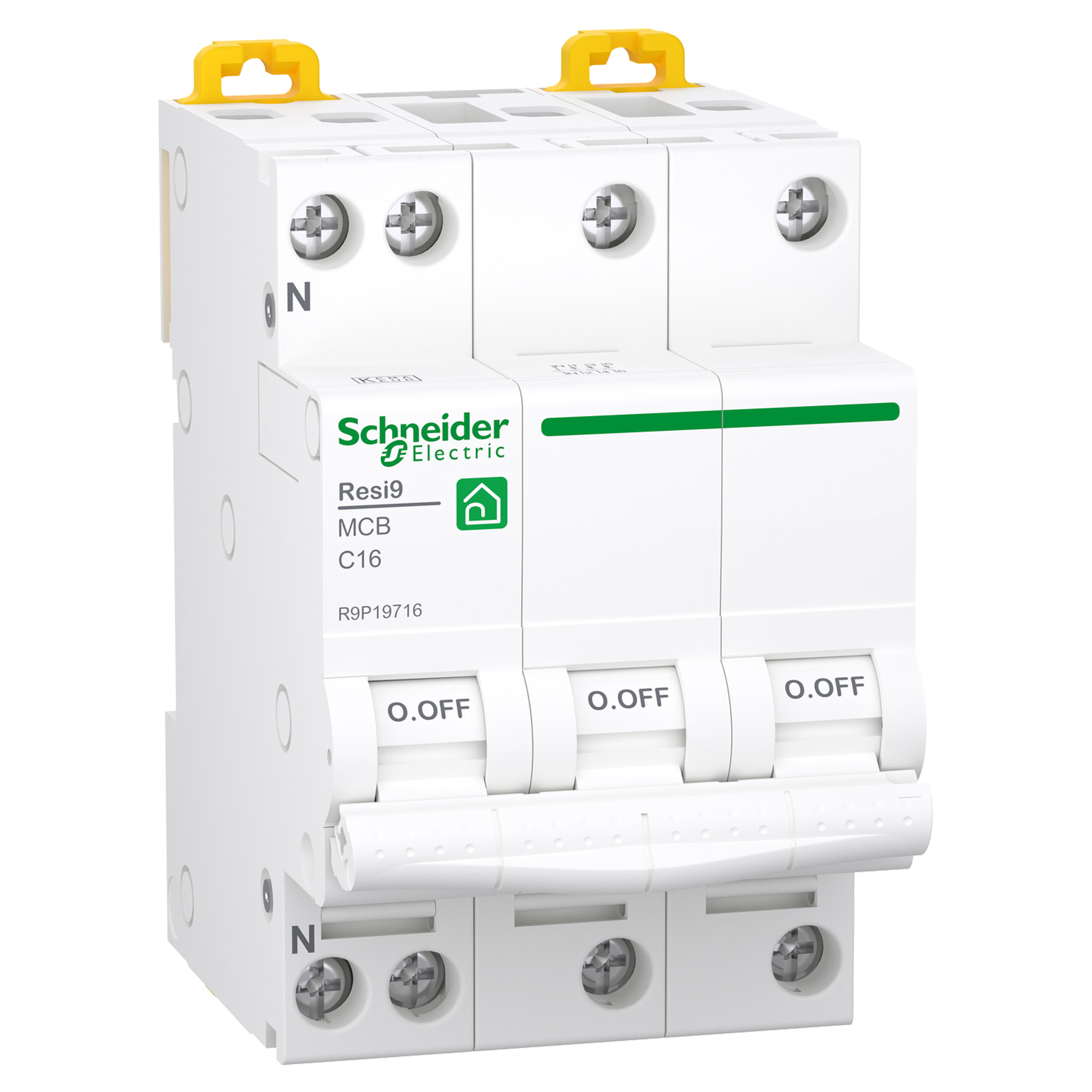 01.374.45 Schneider  installatie automaat 3P+N - 16A - C-Karakteristiek - 6000A wit 54 x 81 x 70.5 mm