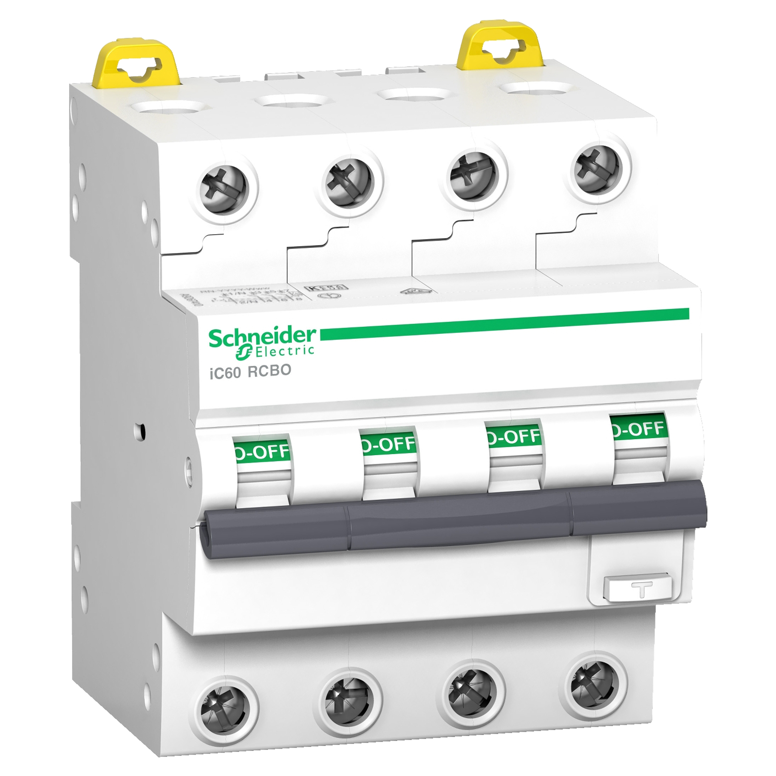 01.374.57 Schneider  aardlekautomaat 4P - 20 A - C Curve - 6000A/6kA - 300 mA - A type wit 72 x 86 x 78 mm