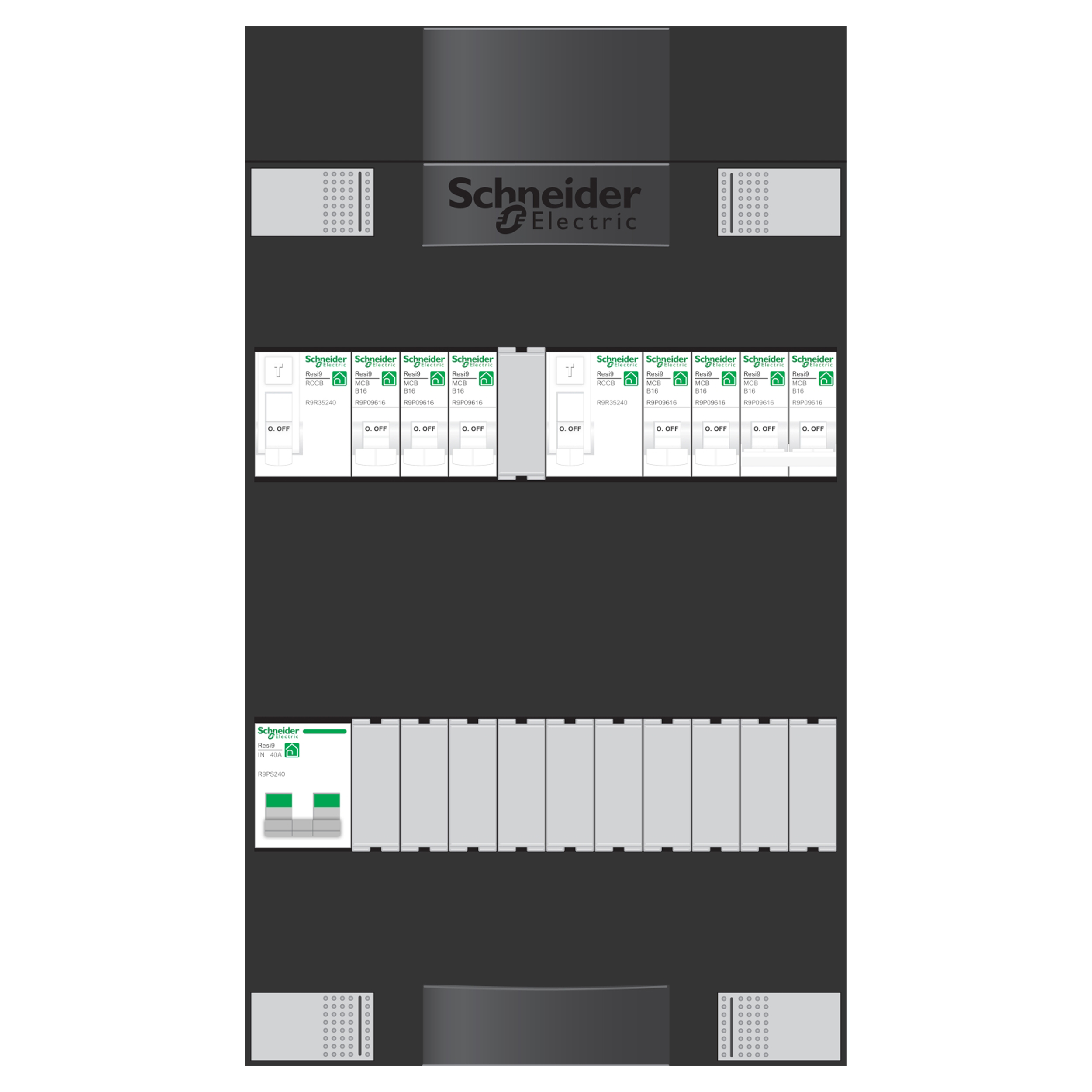01.374.83 Schneider  groepenkast 5 Groepen - 1 Fase - kookgroep  380 x 220 x 110 mm