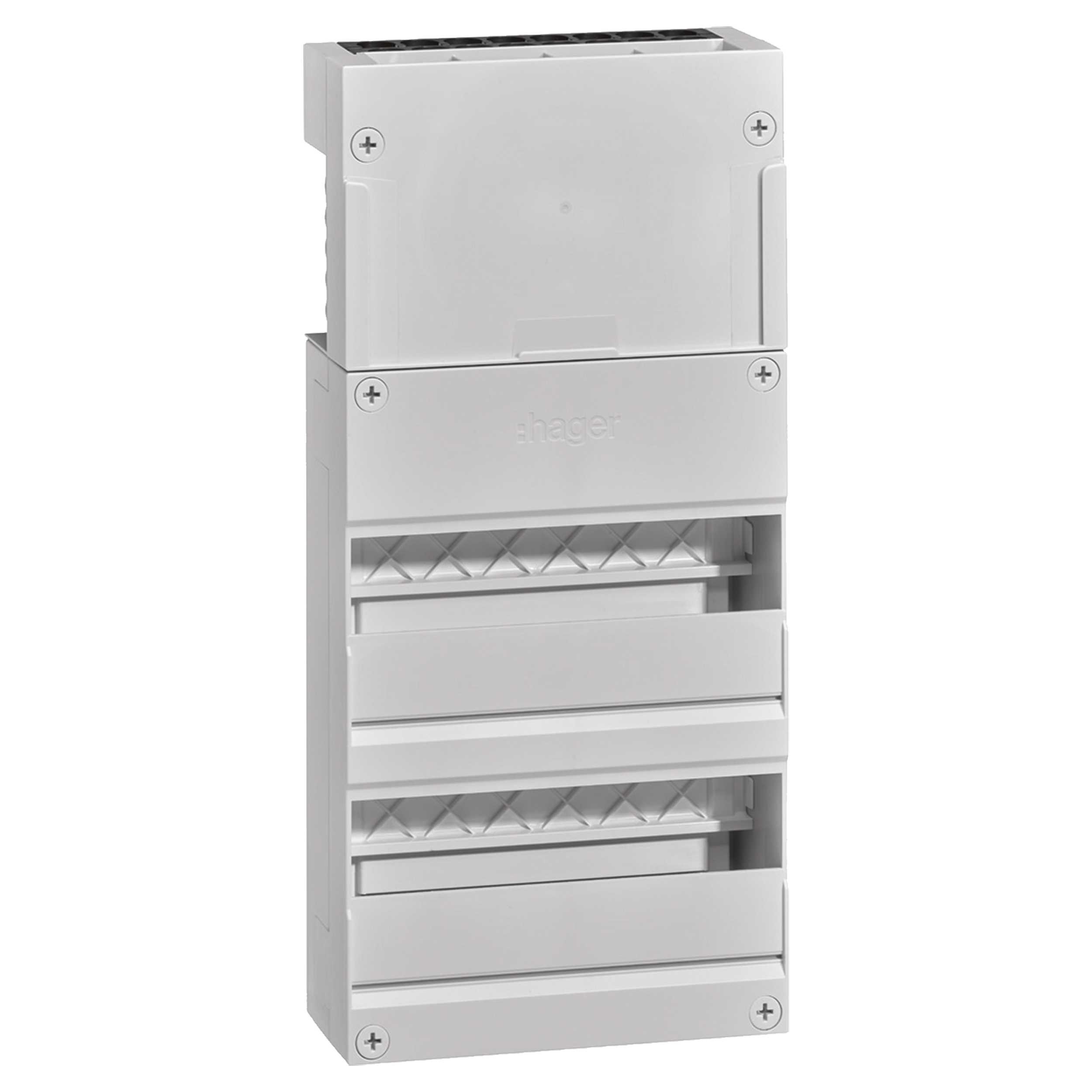 01.375.01 Hager  groepenkast leeg - 2 x 12 modules - 22 x 47.5 cm - VKG22S  22 x 47.5 cm