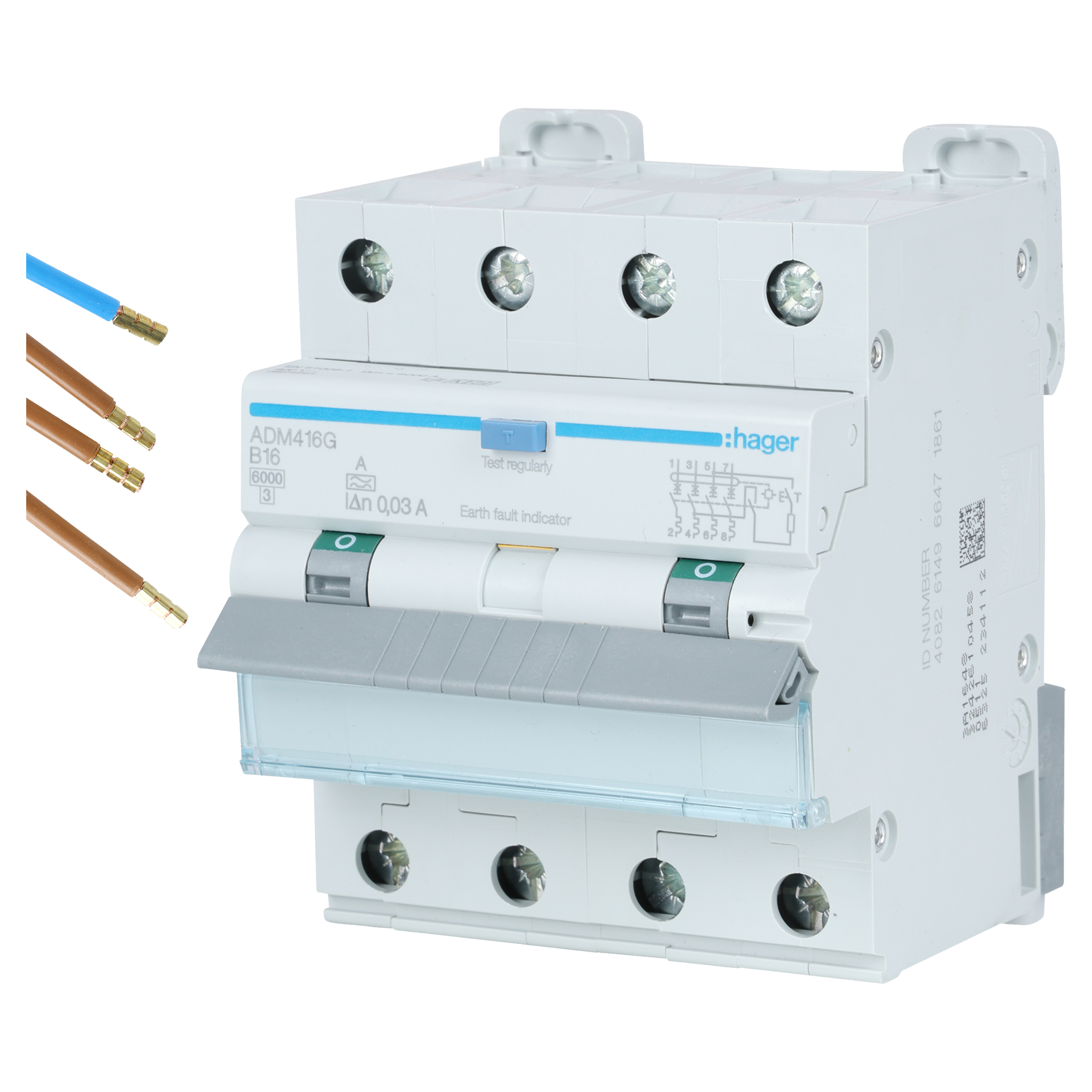 01.375.57 Hager  aardlekautomaat uitbreiding - 4-polig - 16A - 30MA - VKS14SB  