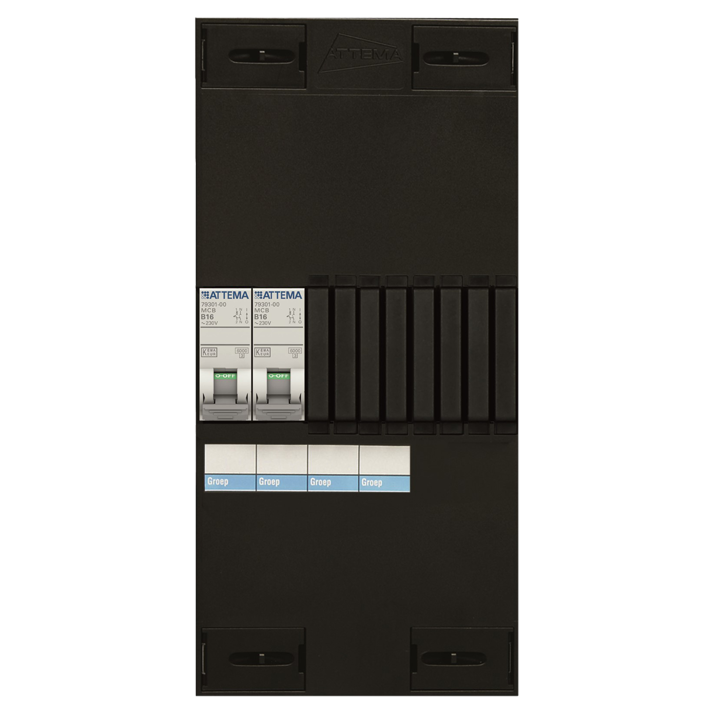 01.379.26 Attema XL uitbreiding 2 groepen - 16A - B-karakteristiek  220 x 115 x 90 mm